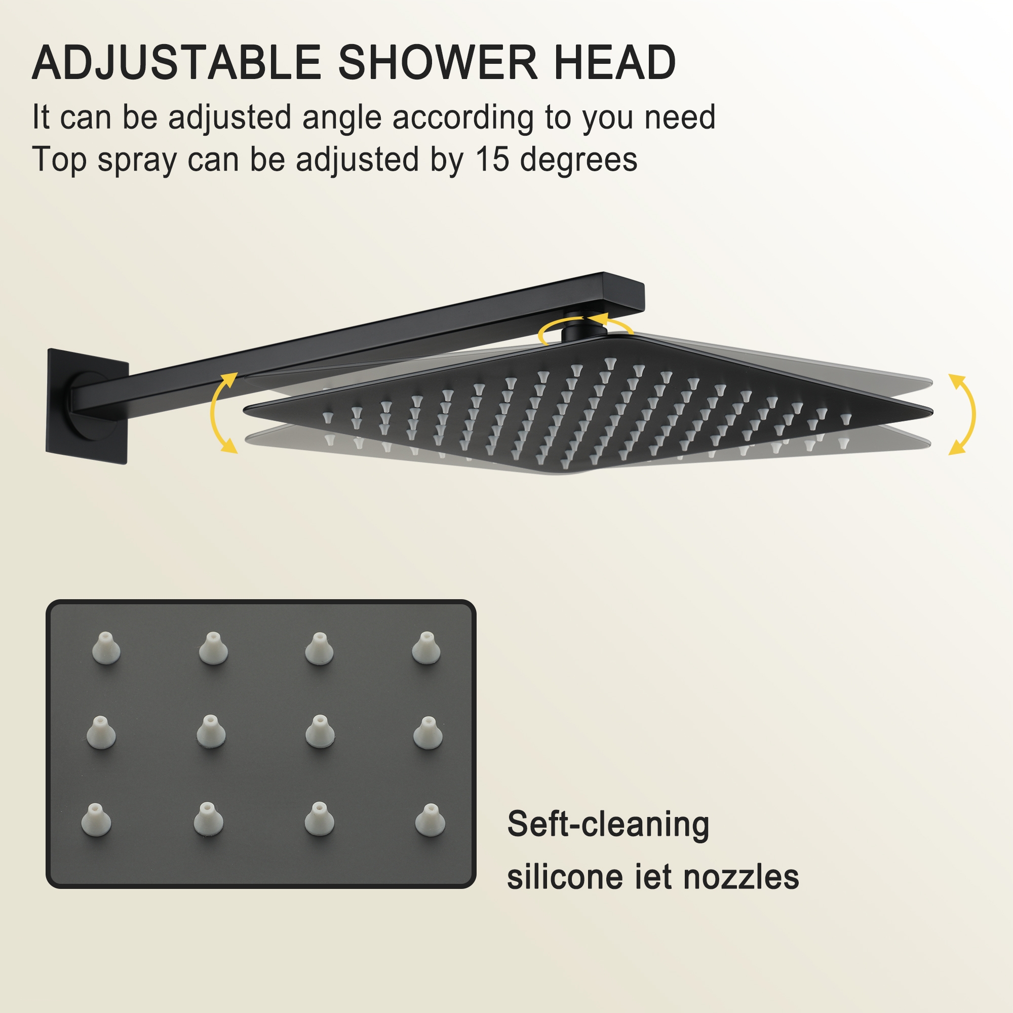10-Inch Stainless Steel Shower System with 4 Body Jets