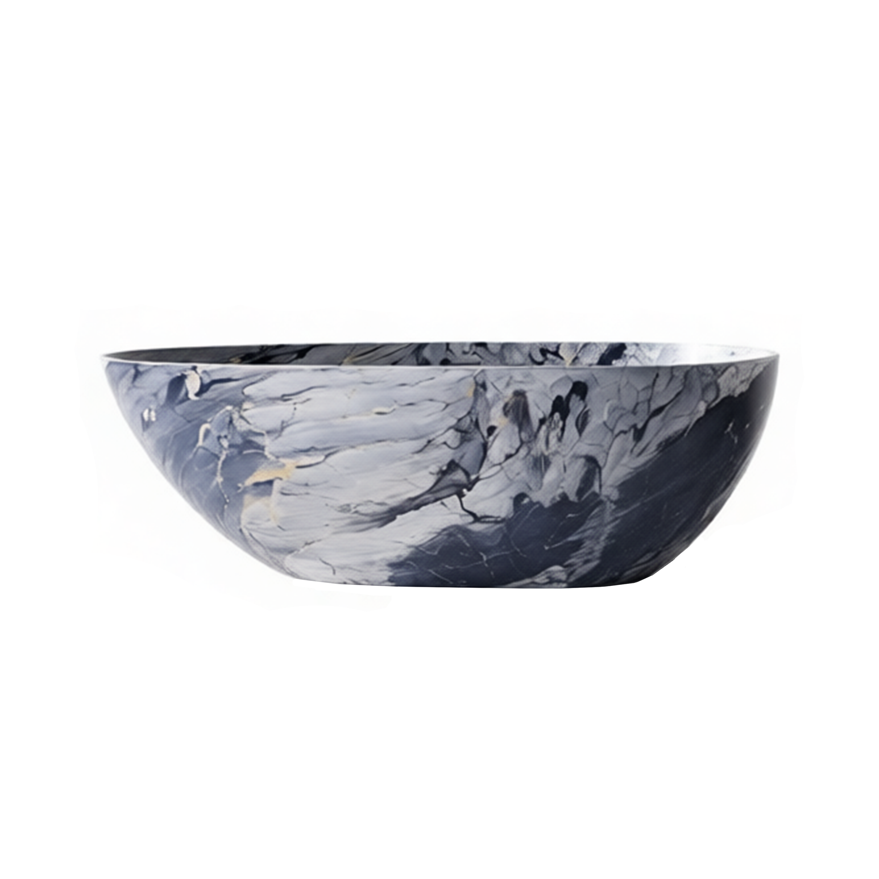 59" Egg-Shaped Solid Surface Freestanding Bathtub with Spa-Like Comfort