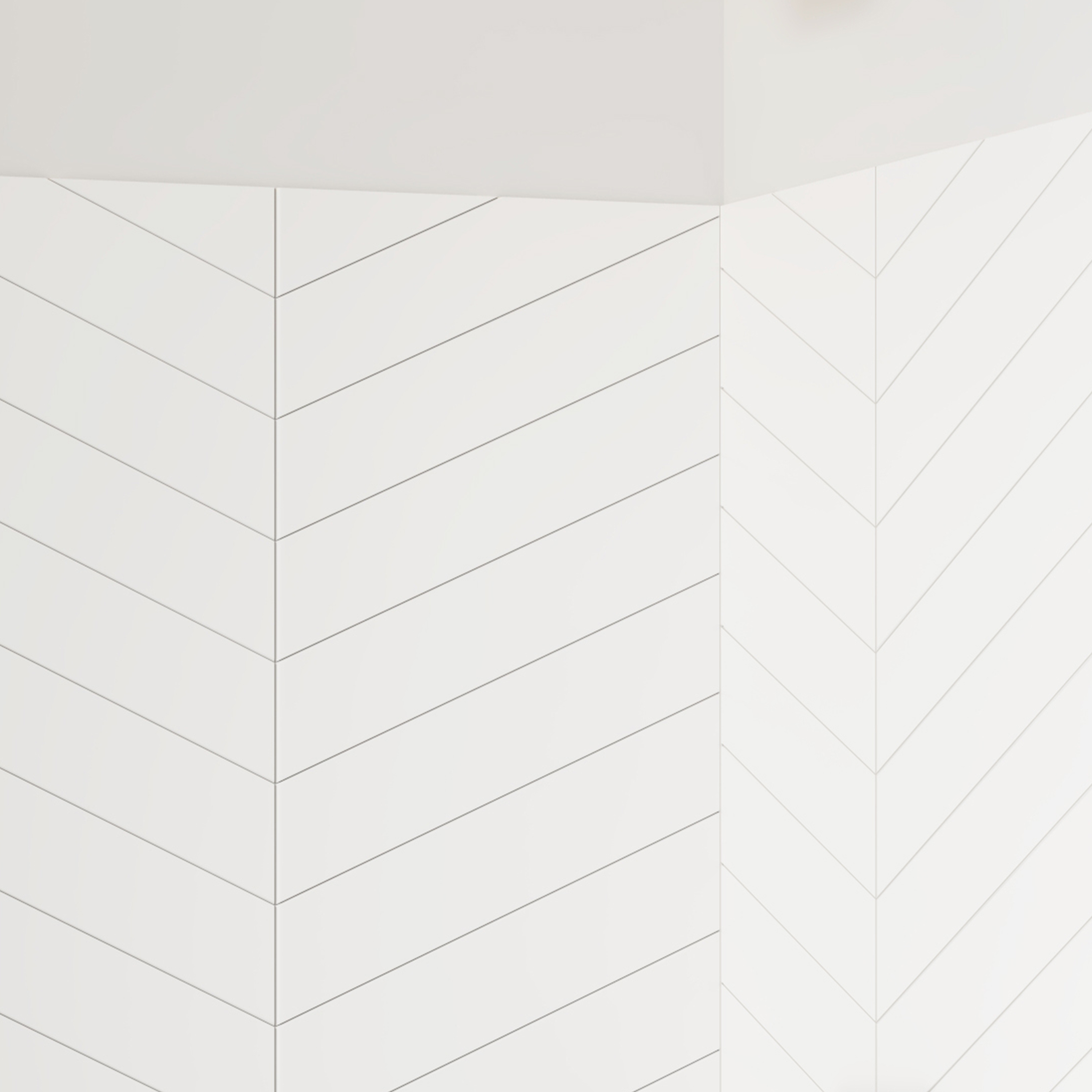 V-Shaped Herringbone SMC Shower Wall Panels with Waterproof & Easy Install