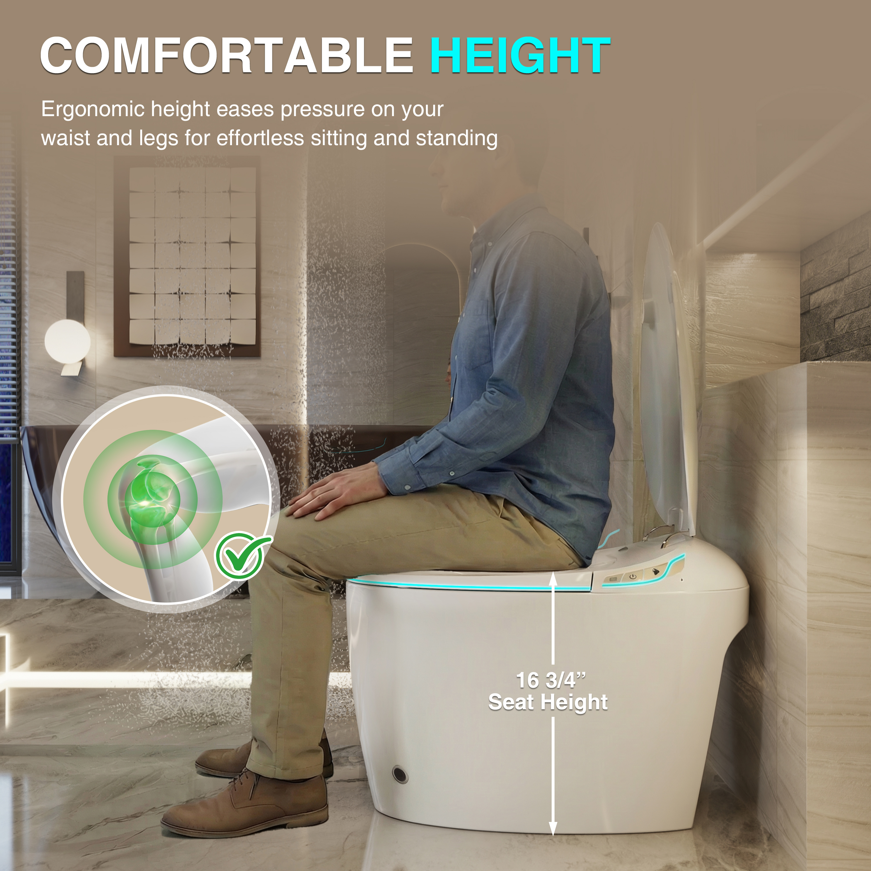 Egg-Shaped Smart Toilet with Automatic Lid, Heated Seat & Bidet Wash, Black & Pink