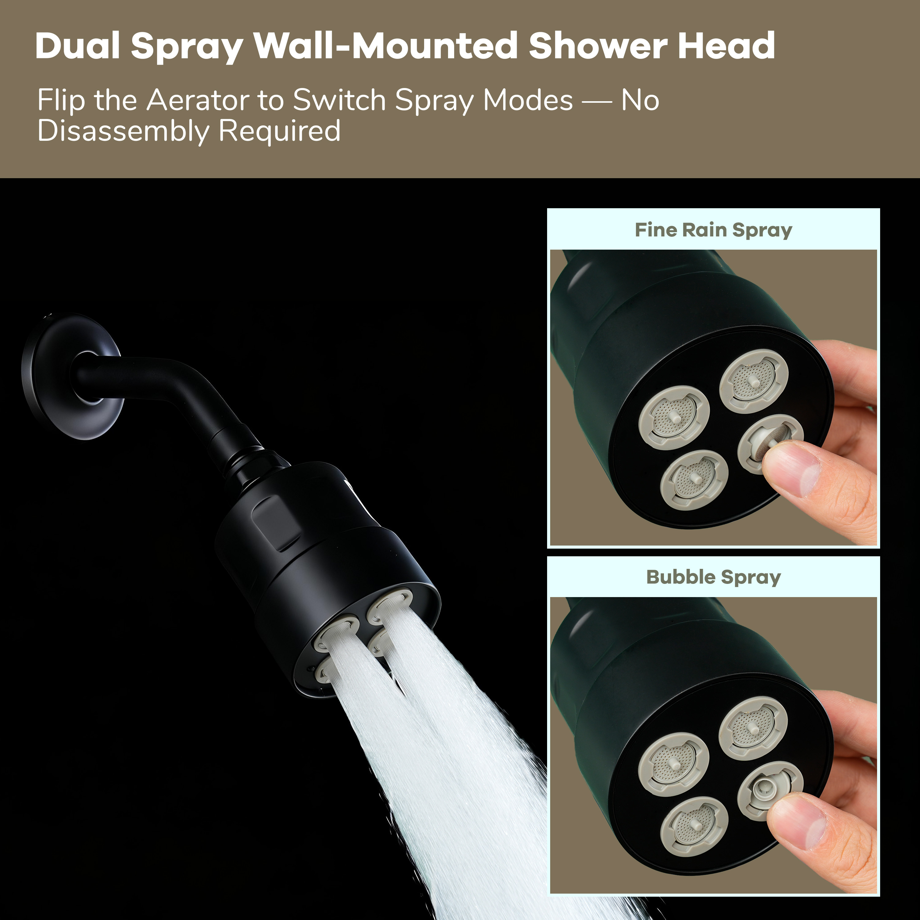9"+4" Rainfall Thermostatic Concealed 3-Function Shower System with Handheld