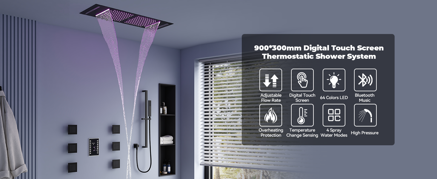 Digital Shower System with Touch Screen Panel