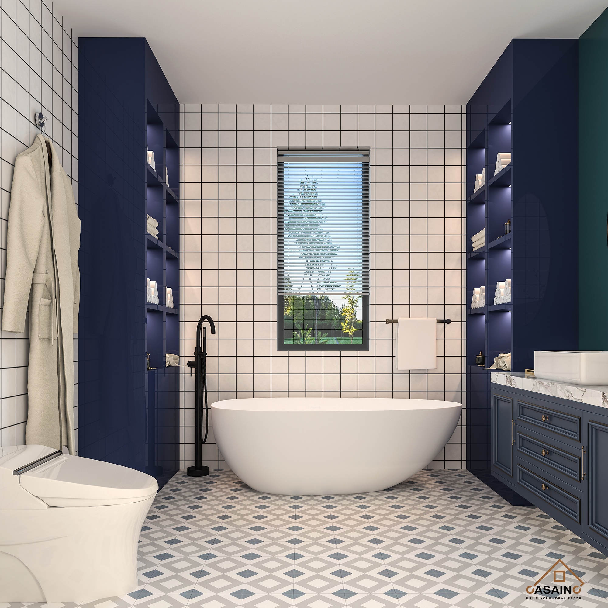 CASAINC 59/63/67/71" Solid Surface Freestanding Bathtub, Egg Shell Shaped Stone Resin Freestanding Tubs, Contemporary Oval Soaking Tub with Overflow and  Drain, Matte White