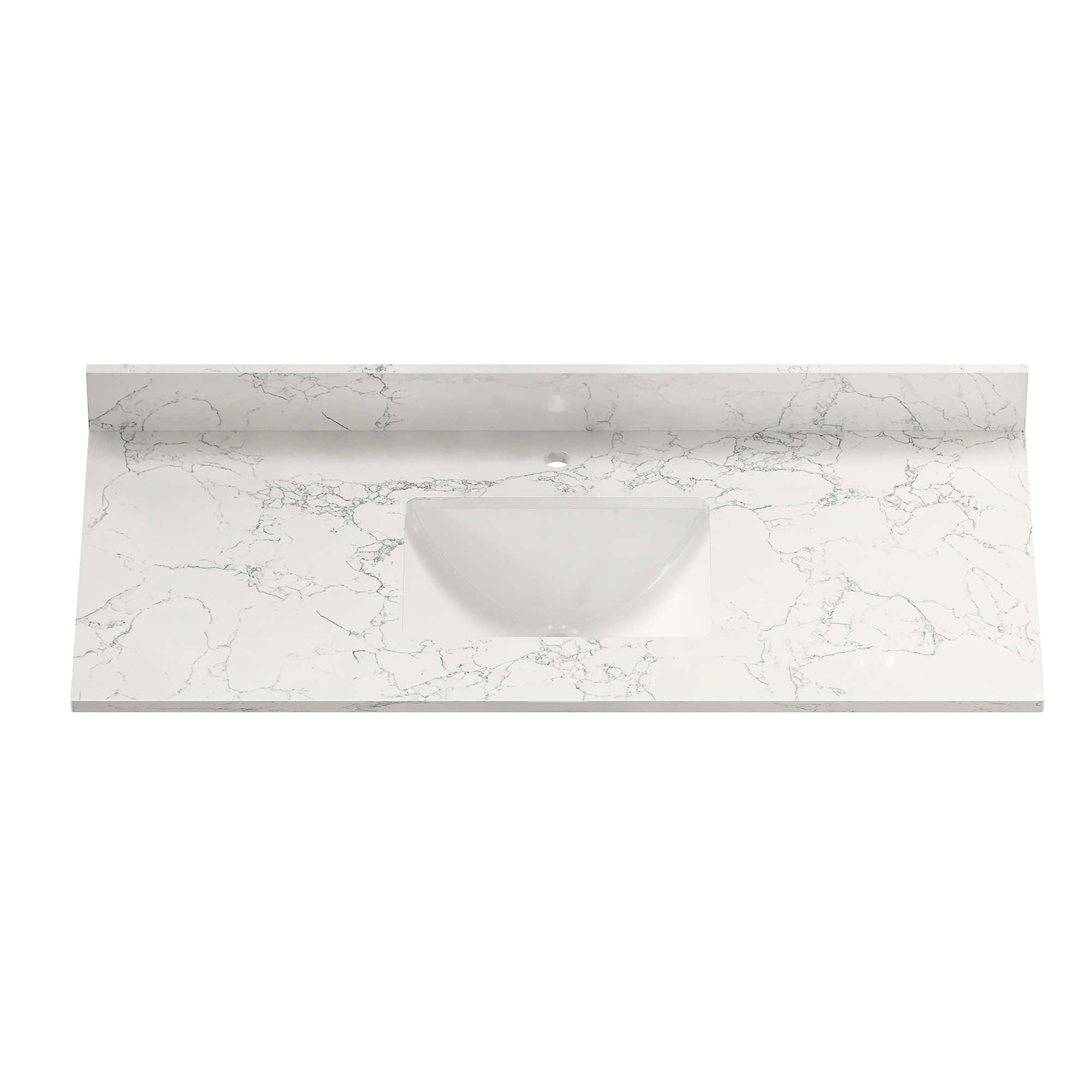 CASAINC 49" Carrara Jade/White Marble Single Sink Bathroom Vanity Top with 100mm High Backsplash, CUPC Certified