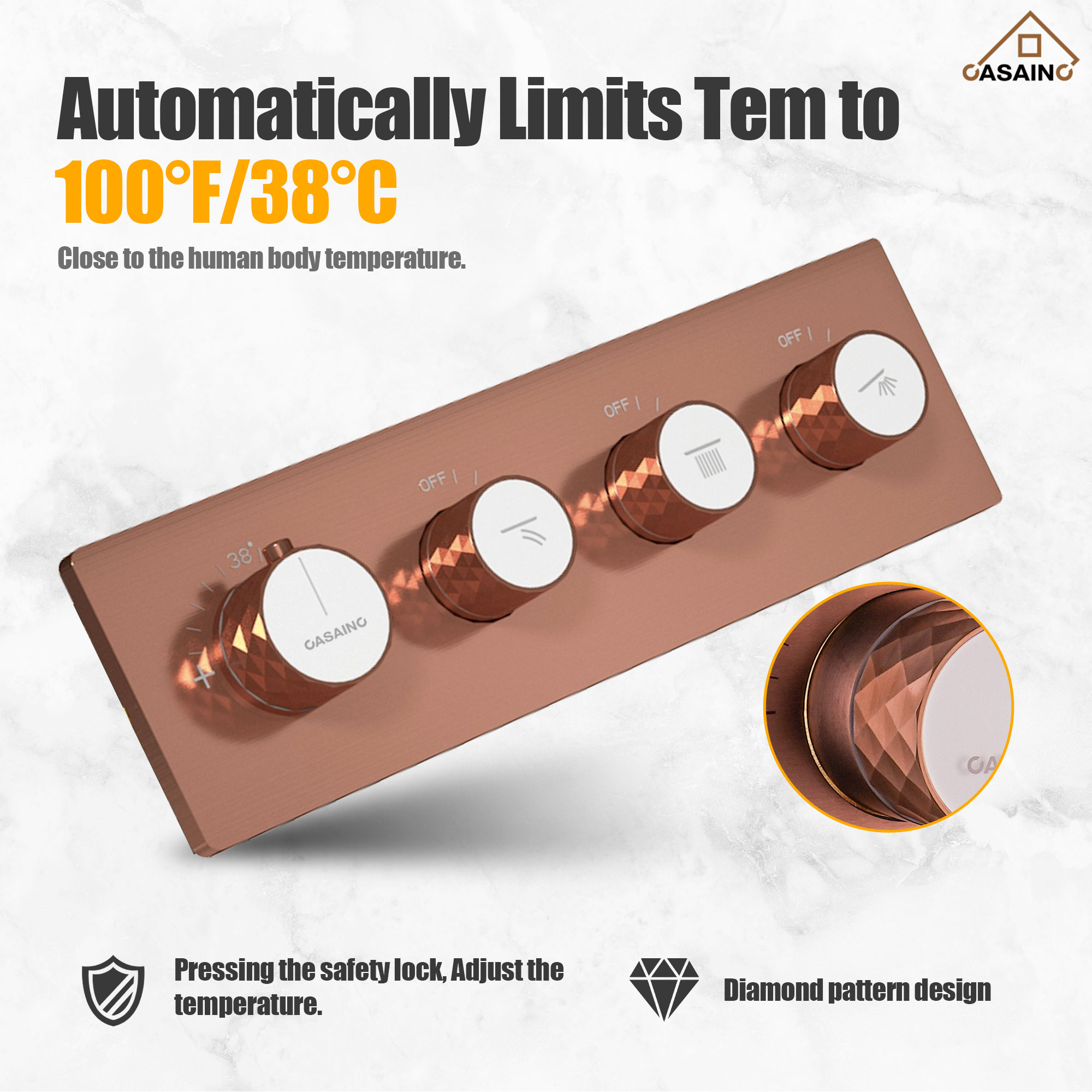 16'' Concealed Multi-Function Shower System 3-Spray Modes Showerhead