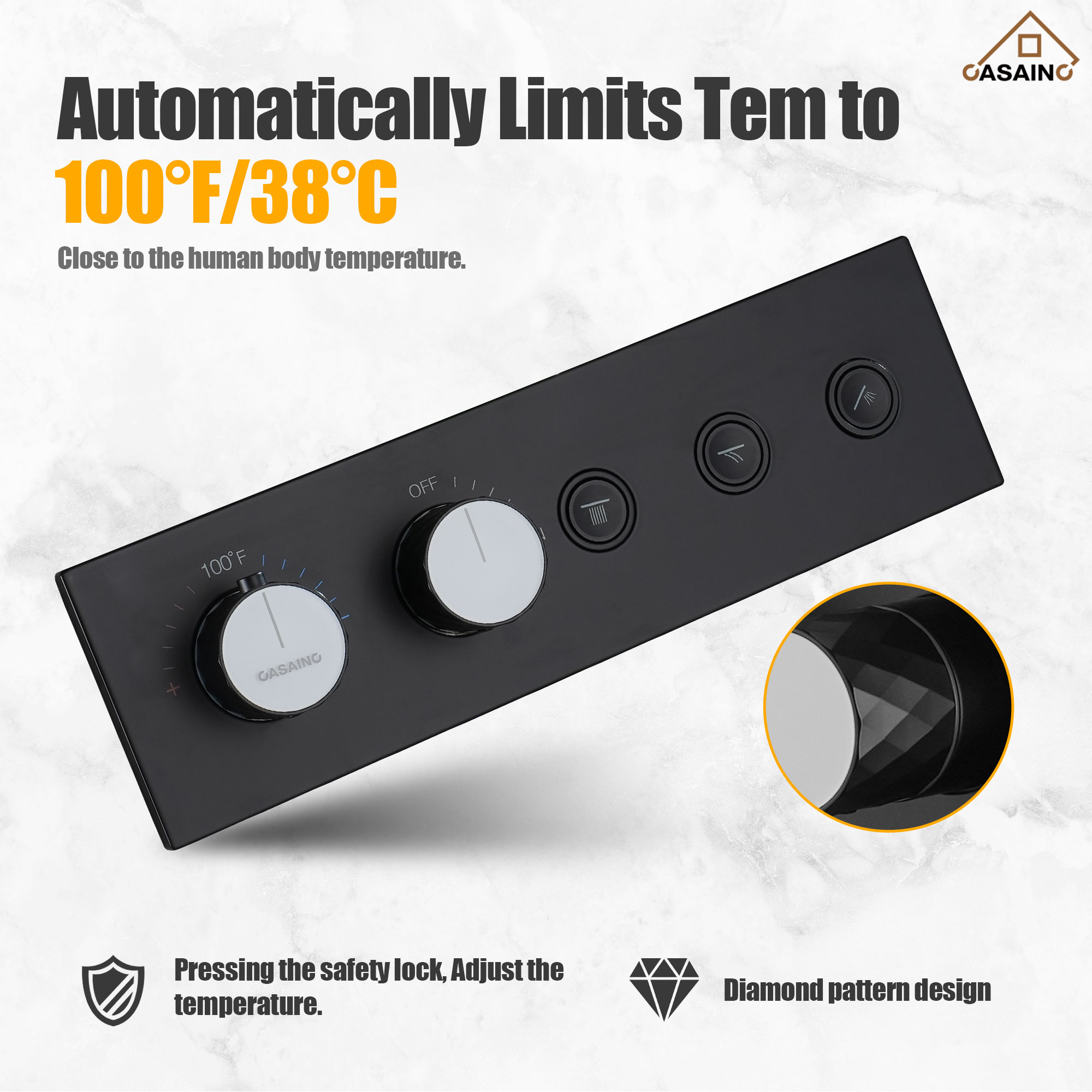 16'' Round Rainfall Multifunctional Shower System With 3-Spray Modes