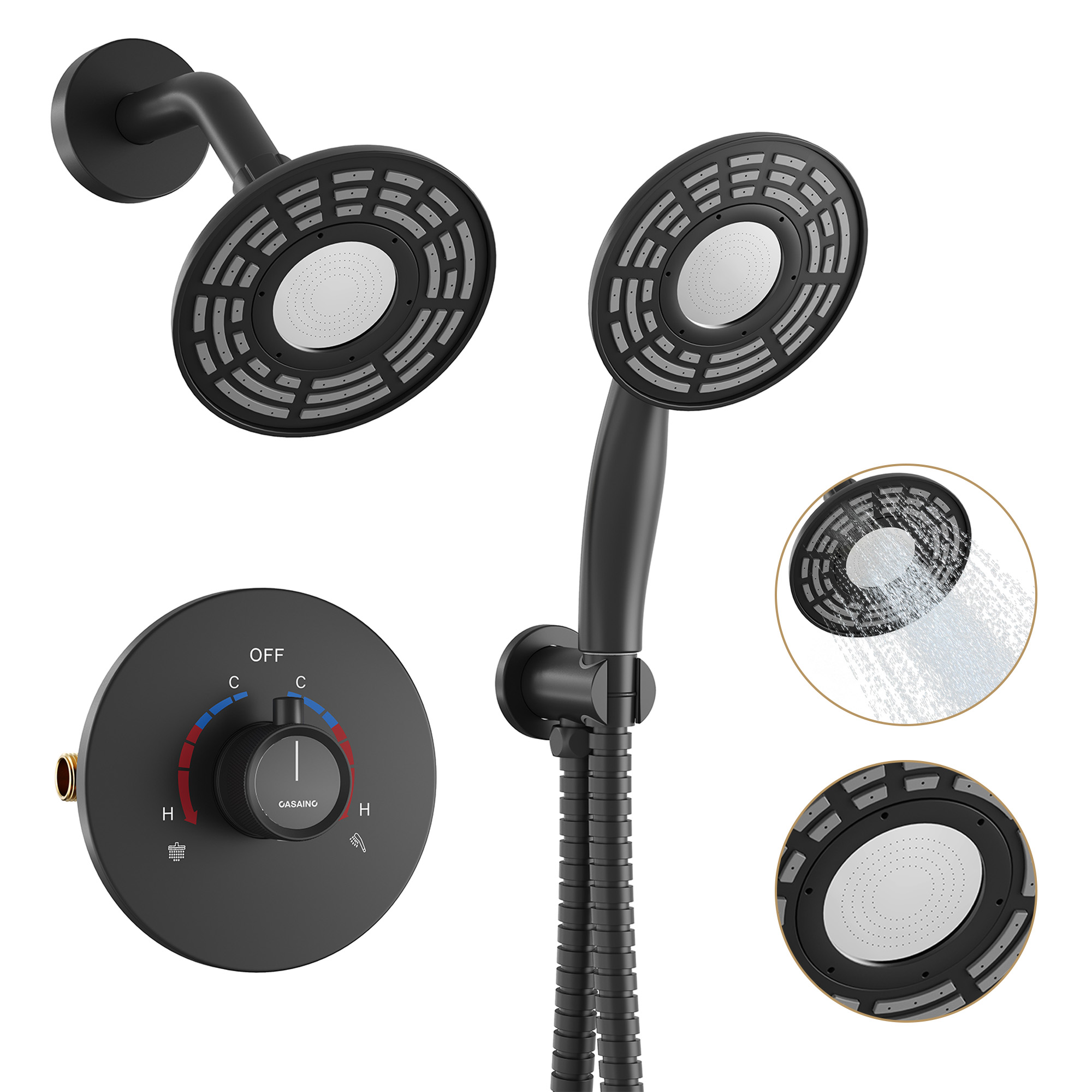 5-inch 2-Function Shower Faucet Set with Handheld Shower