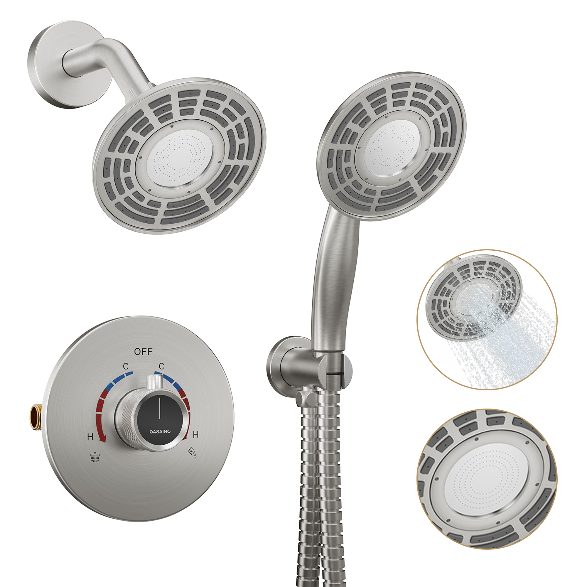 5-inch 2-Function Shower Faucet Set with Handheld Shower
