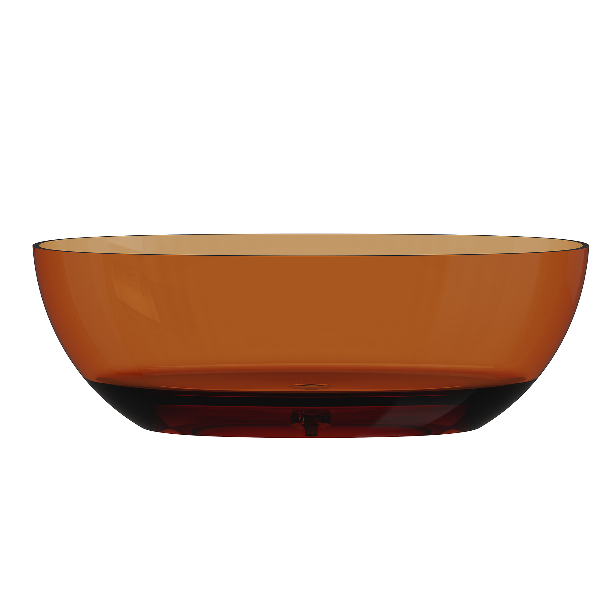 59"/67" Pure Resin Freestanding Transparent Bathtub with Center Drain