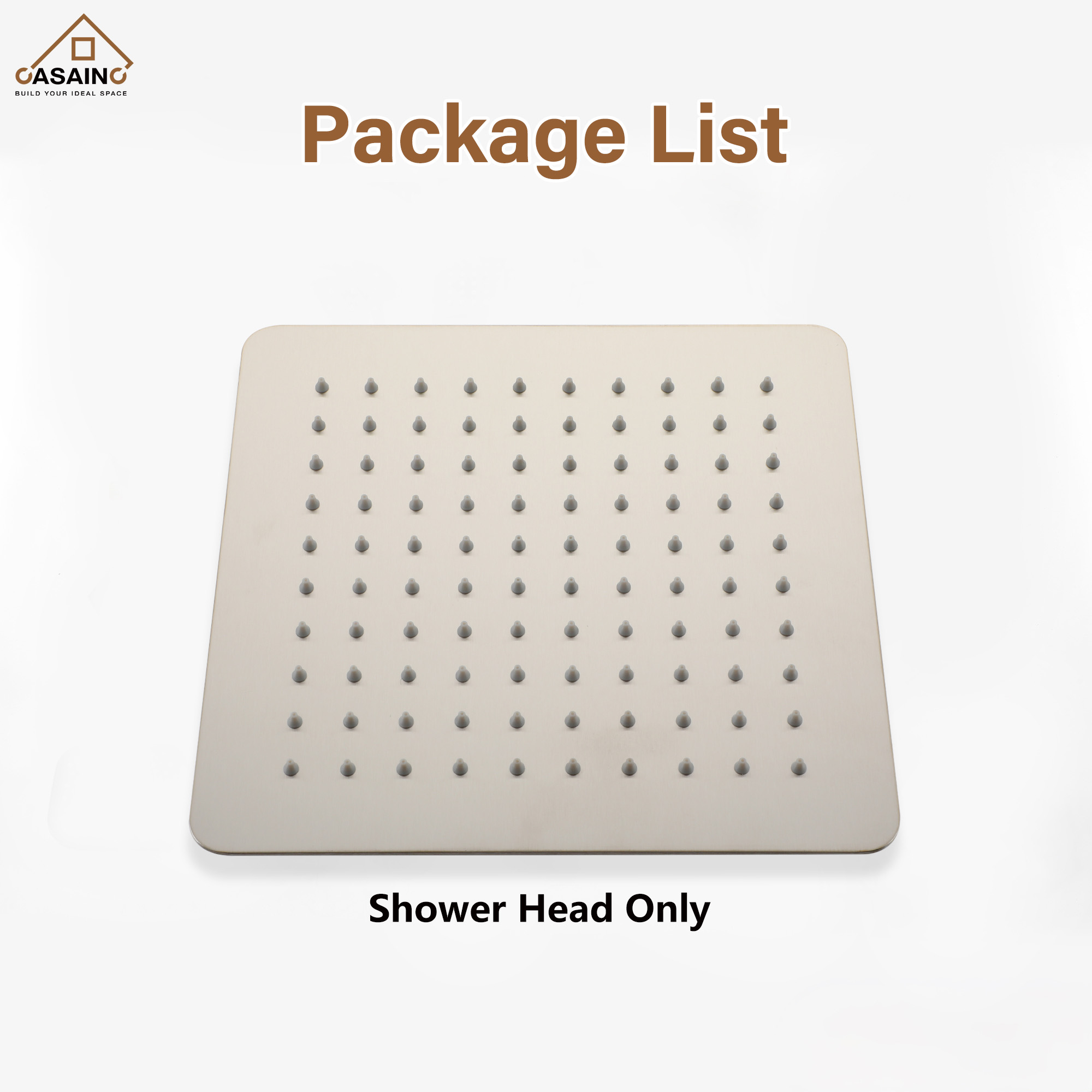 10"/12" Rain Shower Head Stainless Steel Square Showerhead