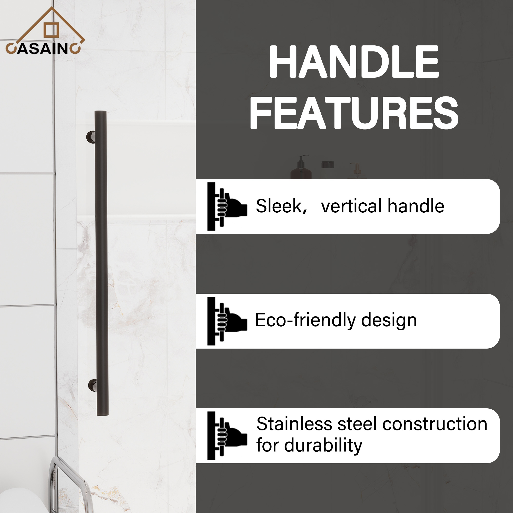 60"x76" Single Sliding Frameless Shower Door in Matte Black/Brushed Nickel/Chrome, 5/16" Thick Tempered Glass with SGCC Certification, Reversible Design