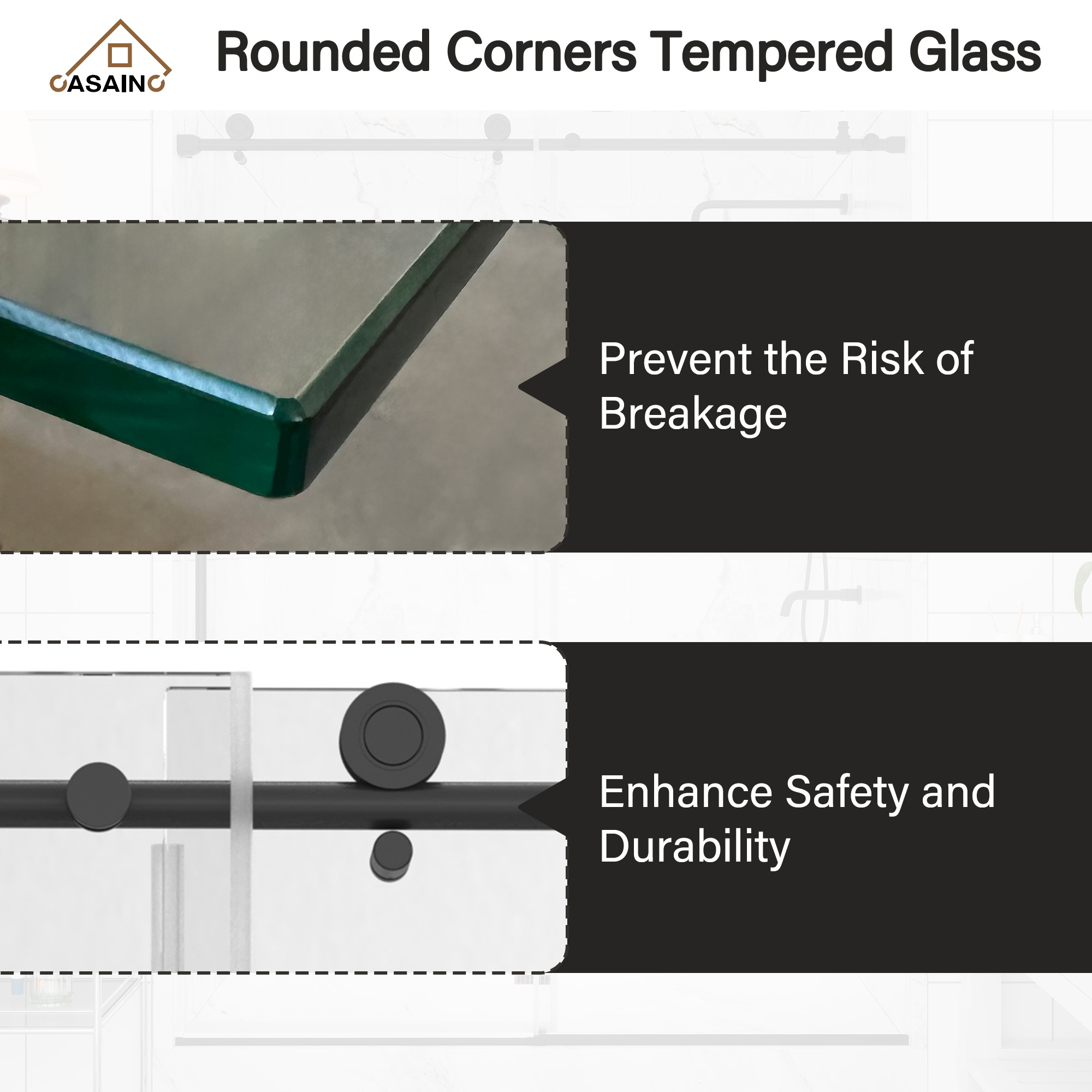 60"x76" Single Sliding Frameless Shower Door in Matte Black/Brushed Nickel/Chrome, Stainless Steel Wheels featuring an Anti-Skid Design