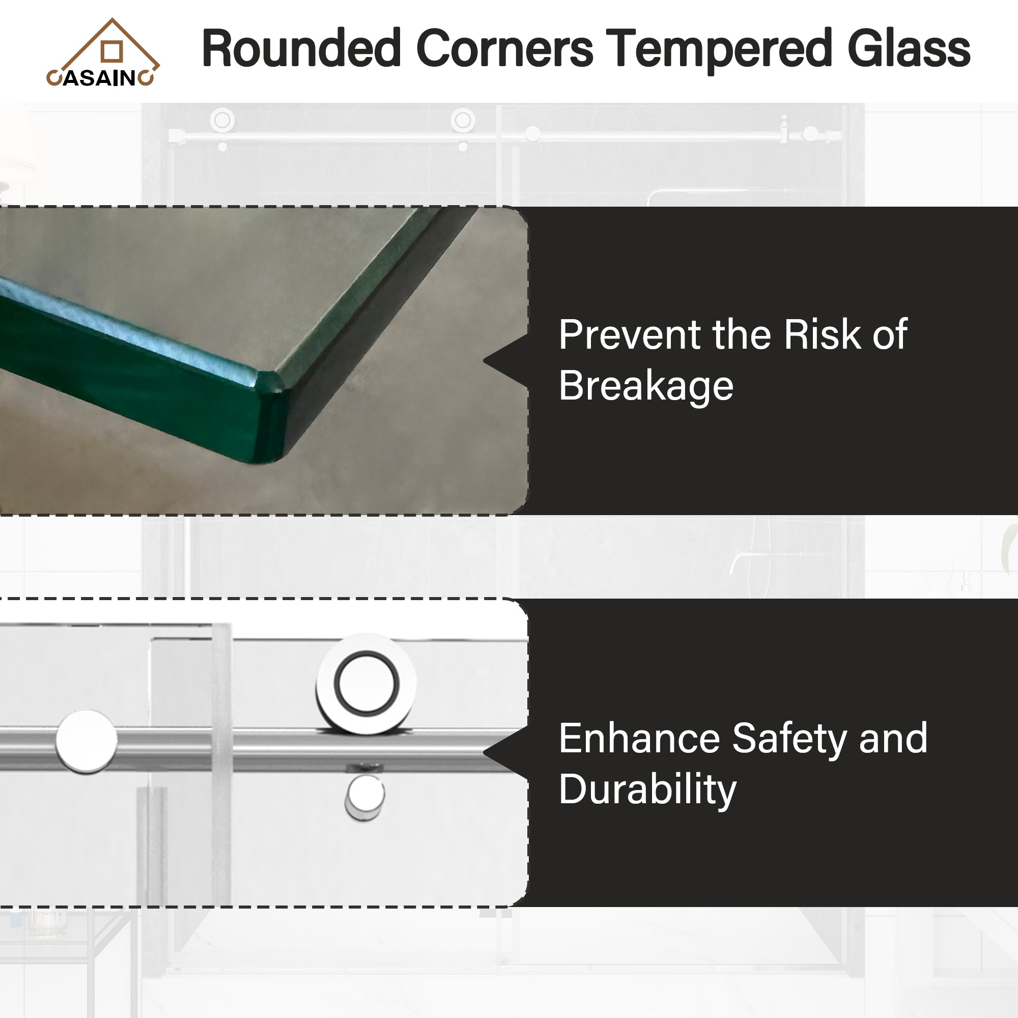 60"x76" Single Sliding Frameless Shower Door in Matte Black/Brushed Nickel/Chrome, Stainless Steel Wheels featuring an Anti-Skid Design