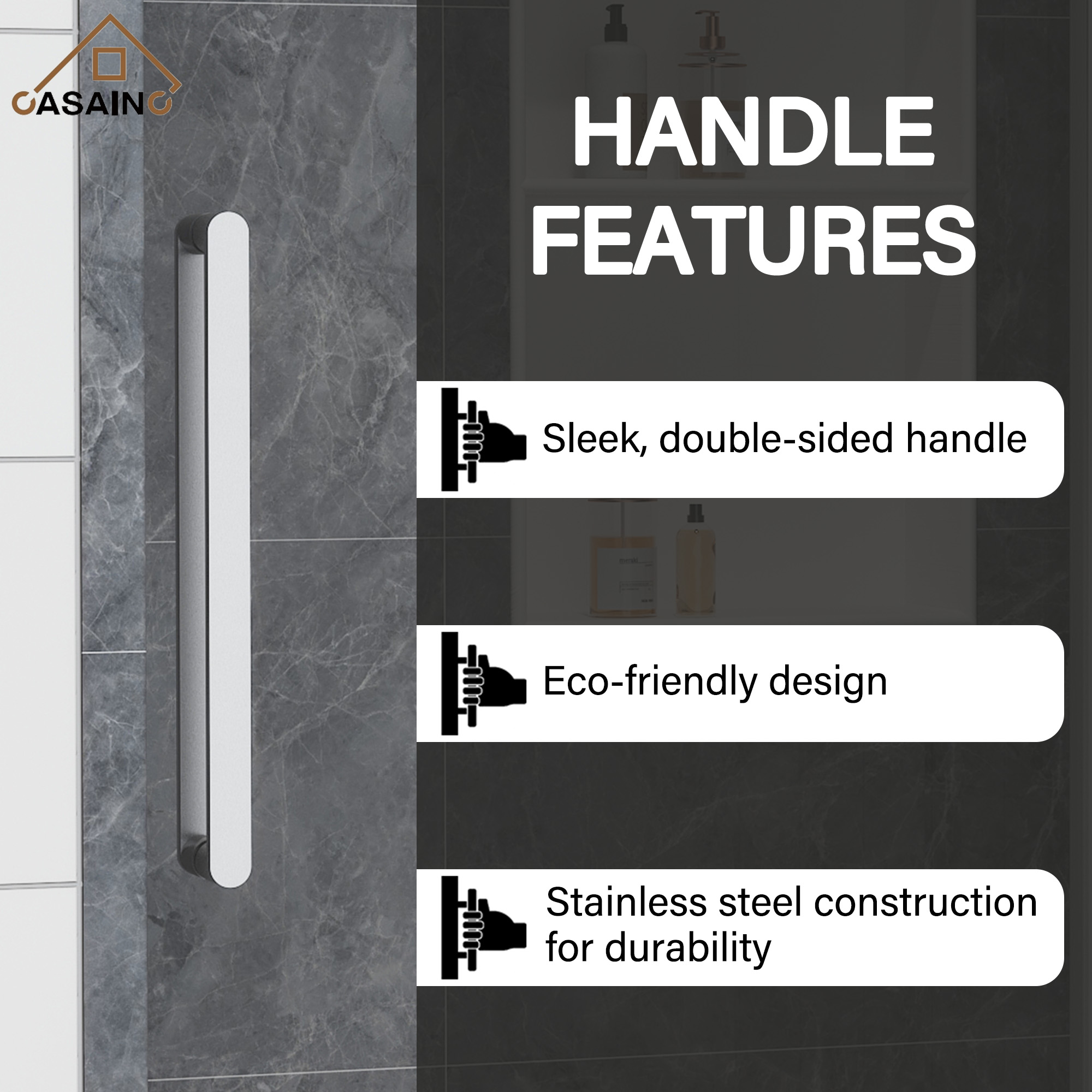 48"x76" Sleek Frameless Single Sliding Shower Door in Matte Black/Brushed Nickel/Chrome with Anti-jump Technology