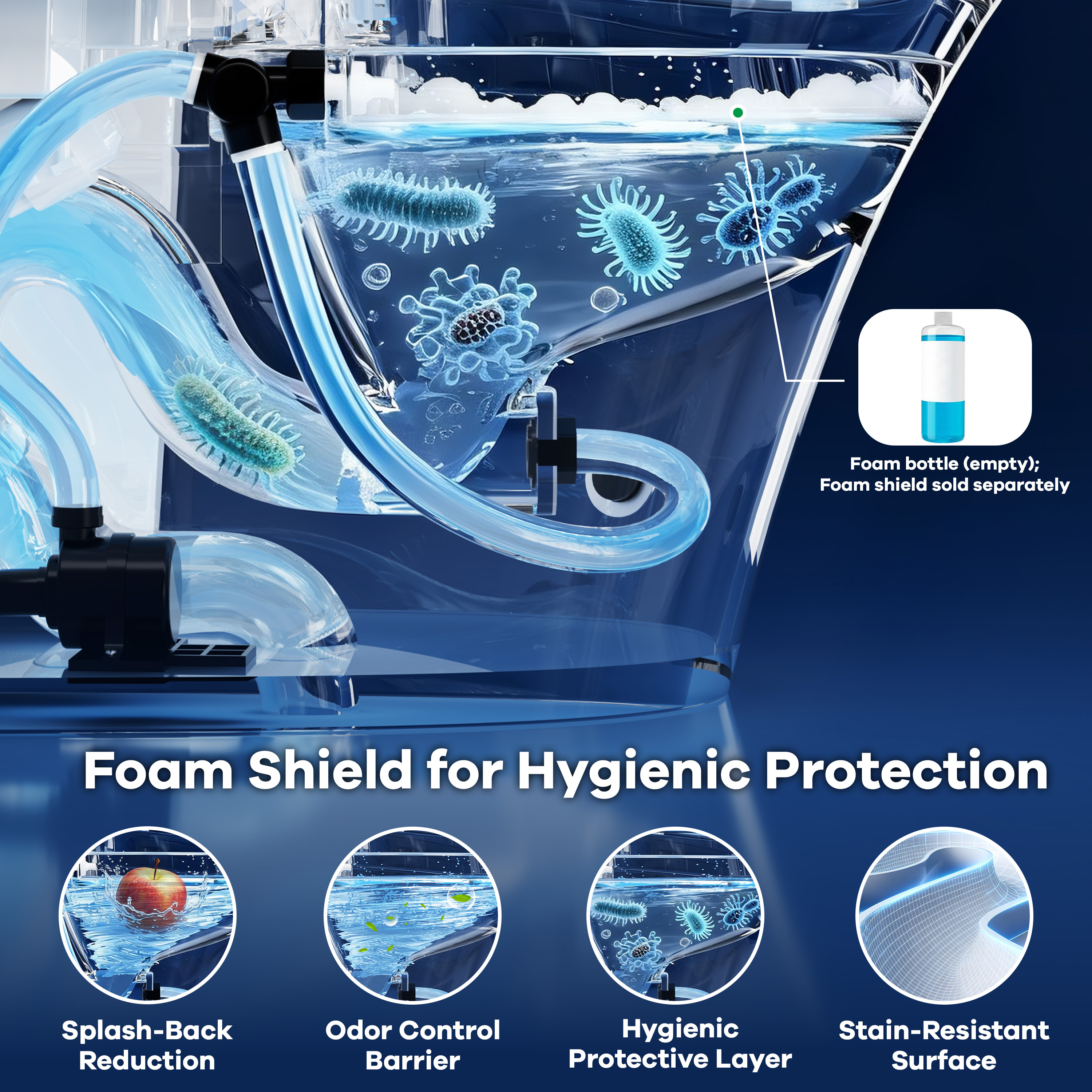 Mordern One-piece Elongated Smart Bidet Toilet with Digital Display, Auto Lid, Heated Seat & Dual Flush