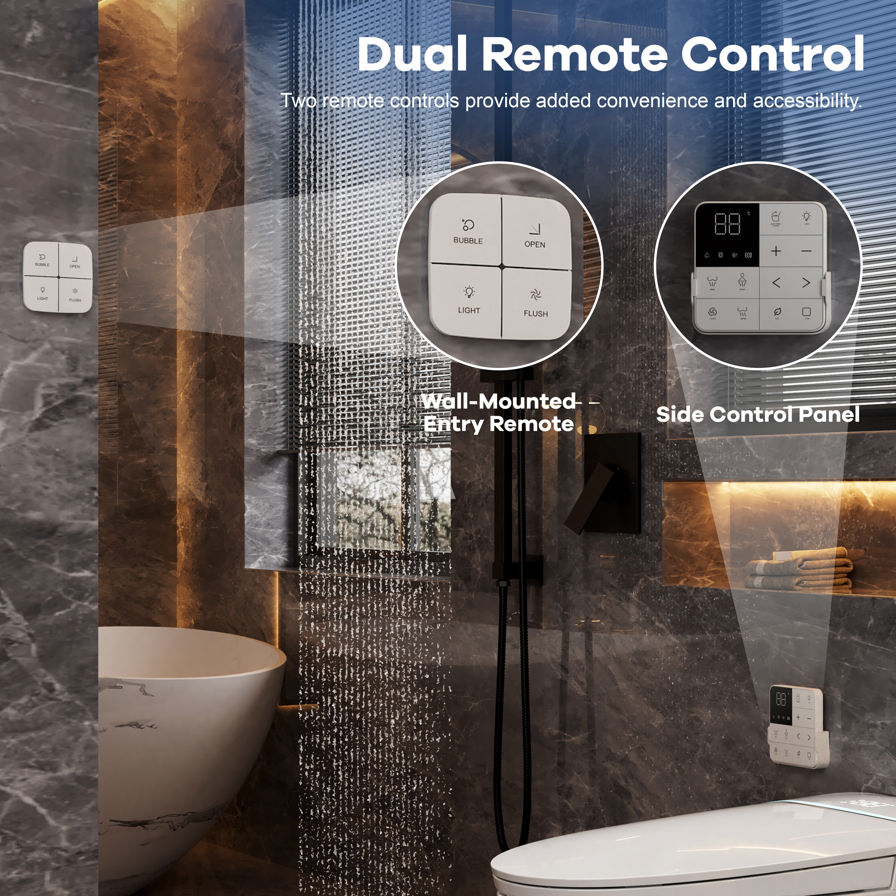 Mordern One-piece Elongated Smart Bidet Toilet with Digital Display, Auto Lid, Heated Seat & Dual Flush