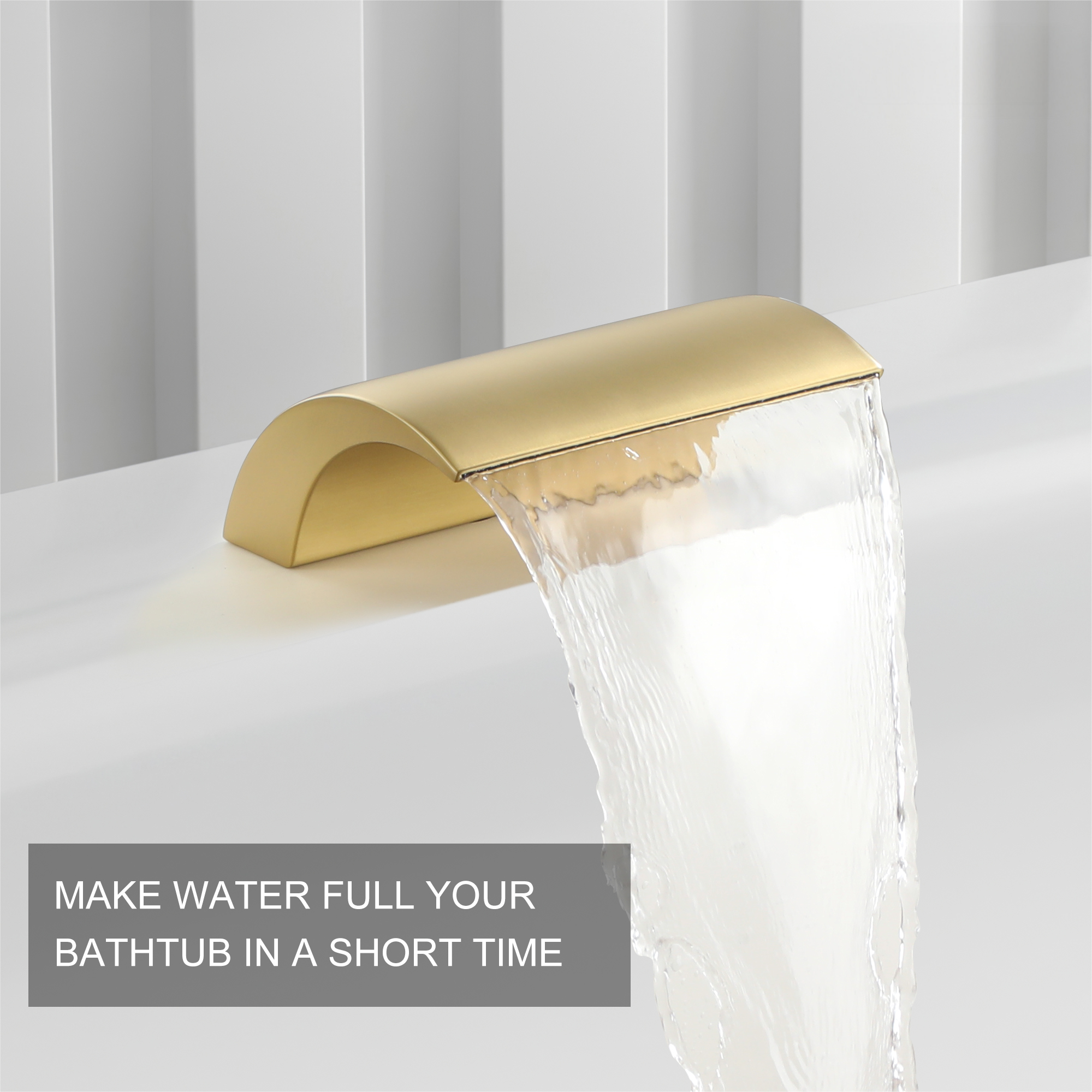 Deck-Mounted Roman Tub Faucet with Hand Shower in Matte Black/Brushed Gold