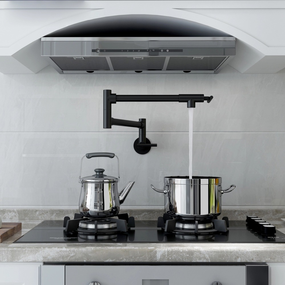 Modern Style Pot Filler Kitchen Faucet with 360° Swivel Spout