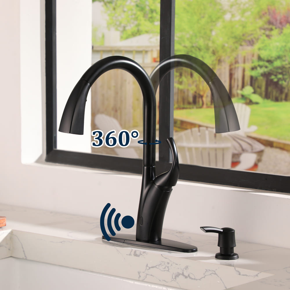 Infrared Sensor Pull-Down Kitchen Faucet with Single Handle and Ceramic Cartridge