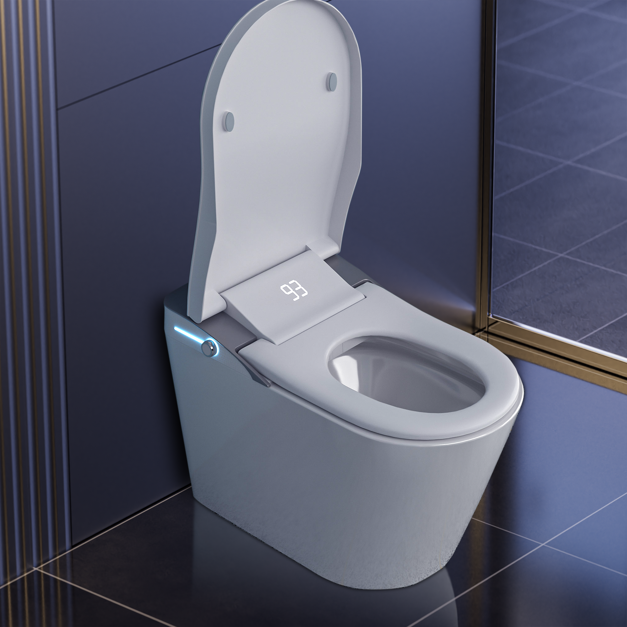 Electric Smart Bidet Toilet 1.28 GPF White Heated Seat Auto Flush