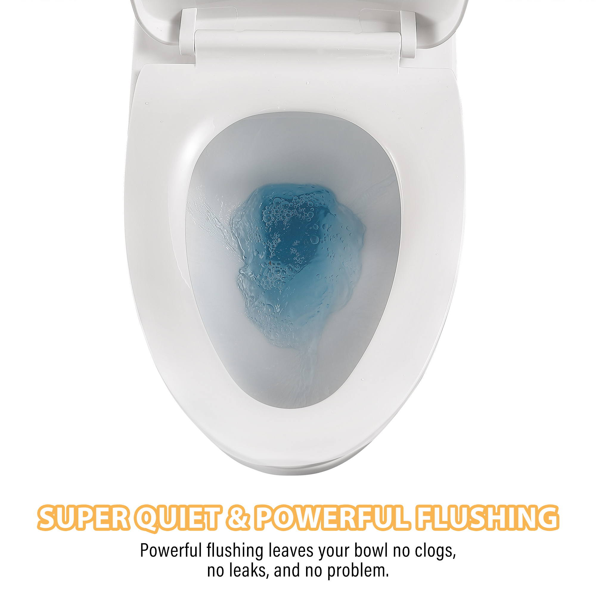 White Elongated One-Piece Toilet with Dual Flush and Seat Included