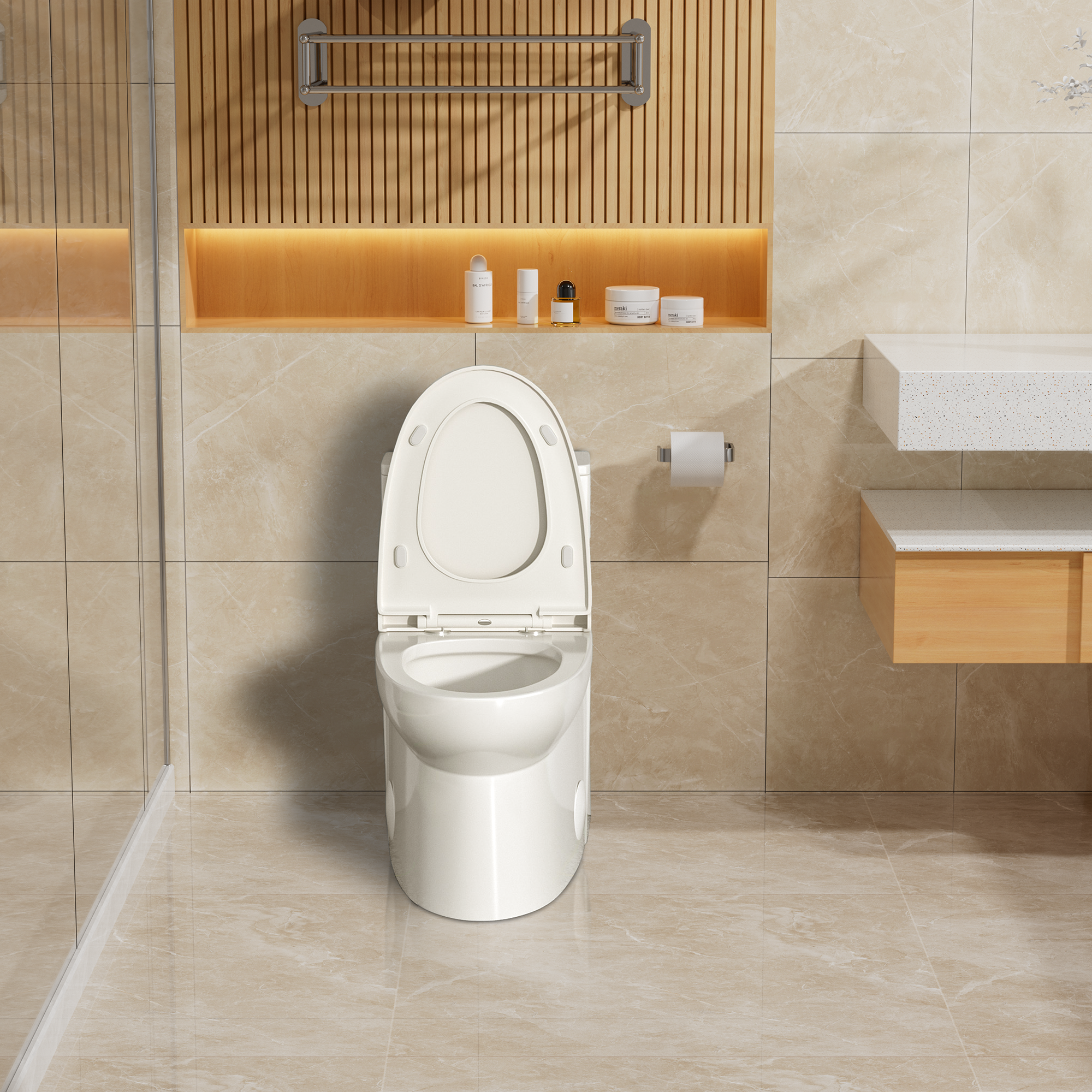 Dual Flush One-Piece Toilet 1.6/1.1 GPF with Soft Closing Seat