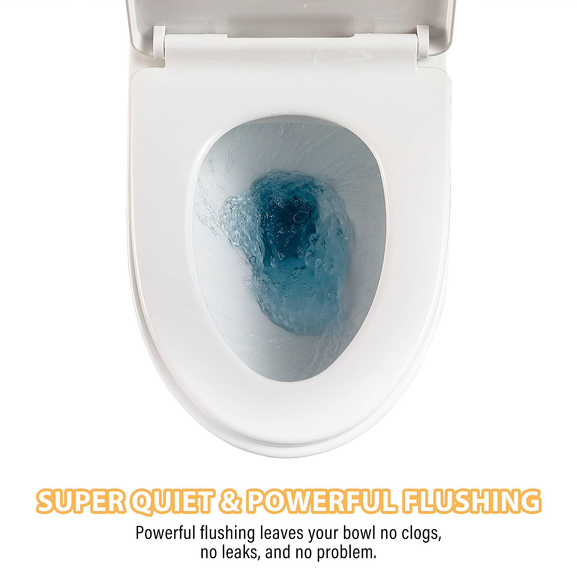 Ceramic Floor-Mounted One-Piece Toilet with 1.28 GPF Single Flush