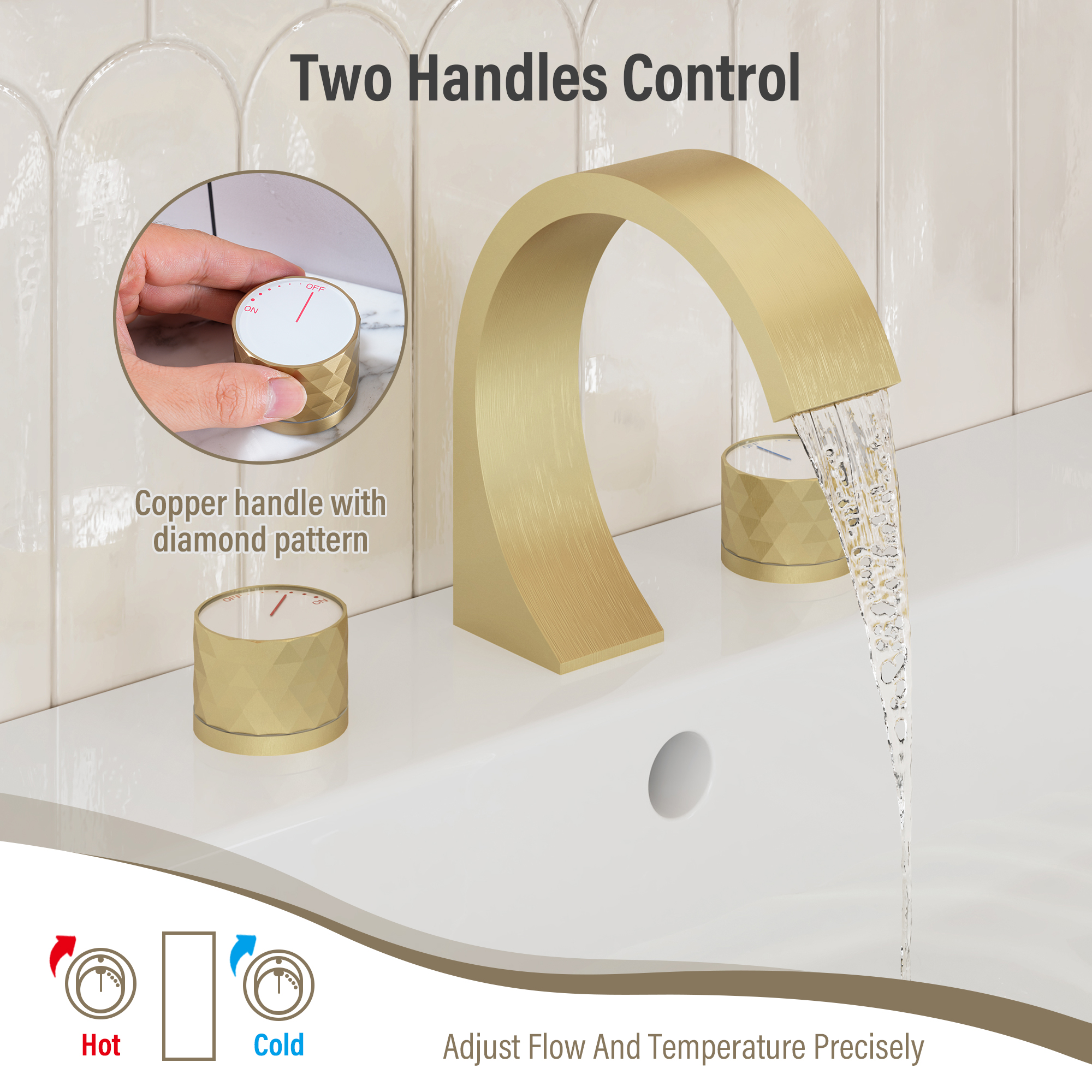 Modern Design 2-Handle Centerset Bathroom Faucet with Pop-up Drain