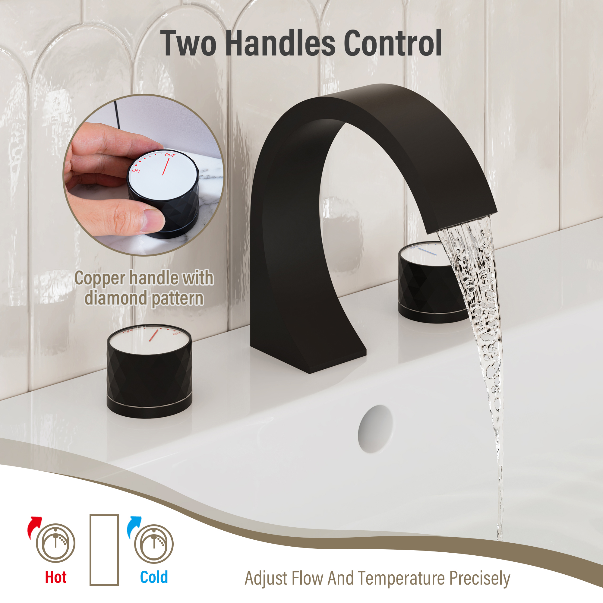 Modern Design 2-Handle Centerset Bathroom Faucet with Pop-up Drain