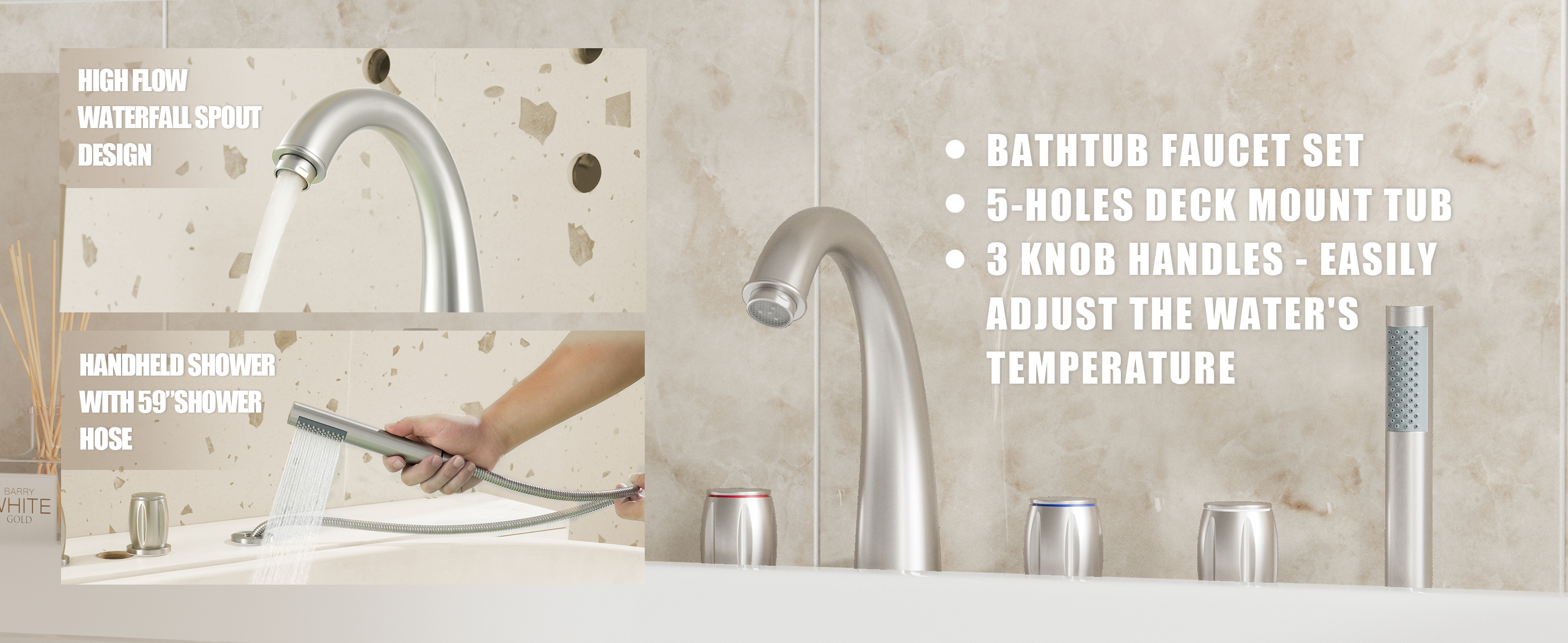 Bathtub Faucet with Hand Shower
