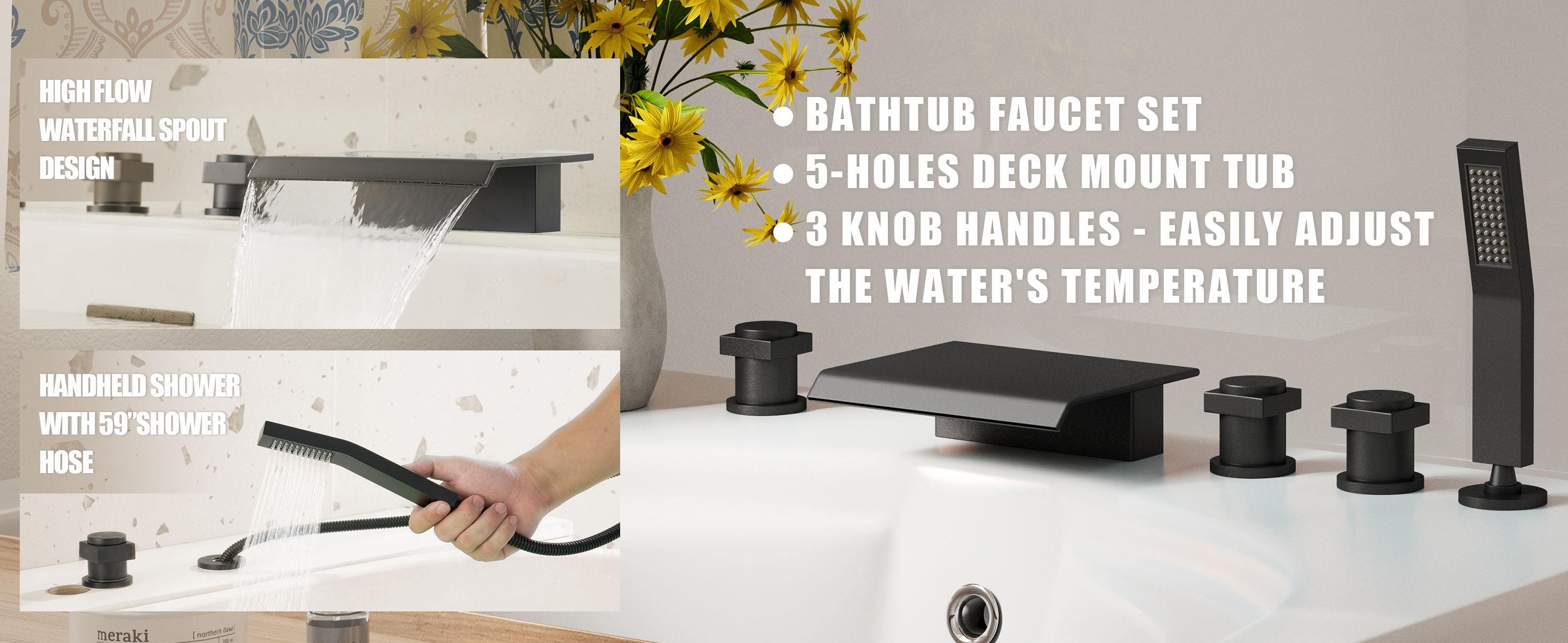 Bathtub Faucet with Hand Shower