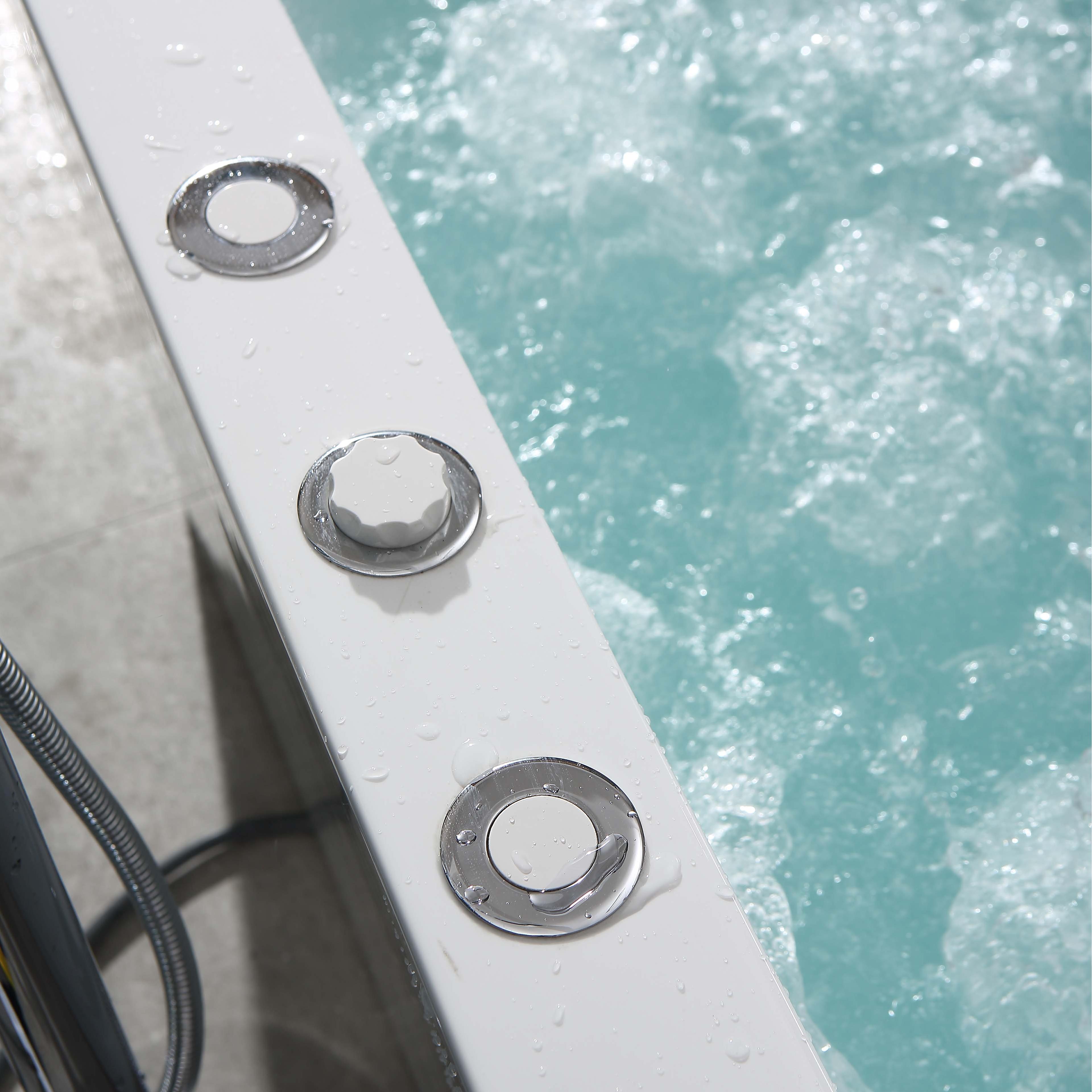 67" Luxury Freestanding Oval Massage Bathtub with Dual Jet Therapy & Chromotherapy Lighting