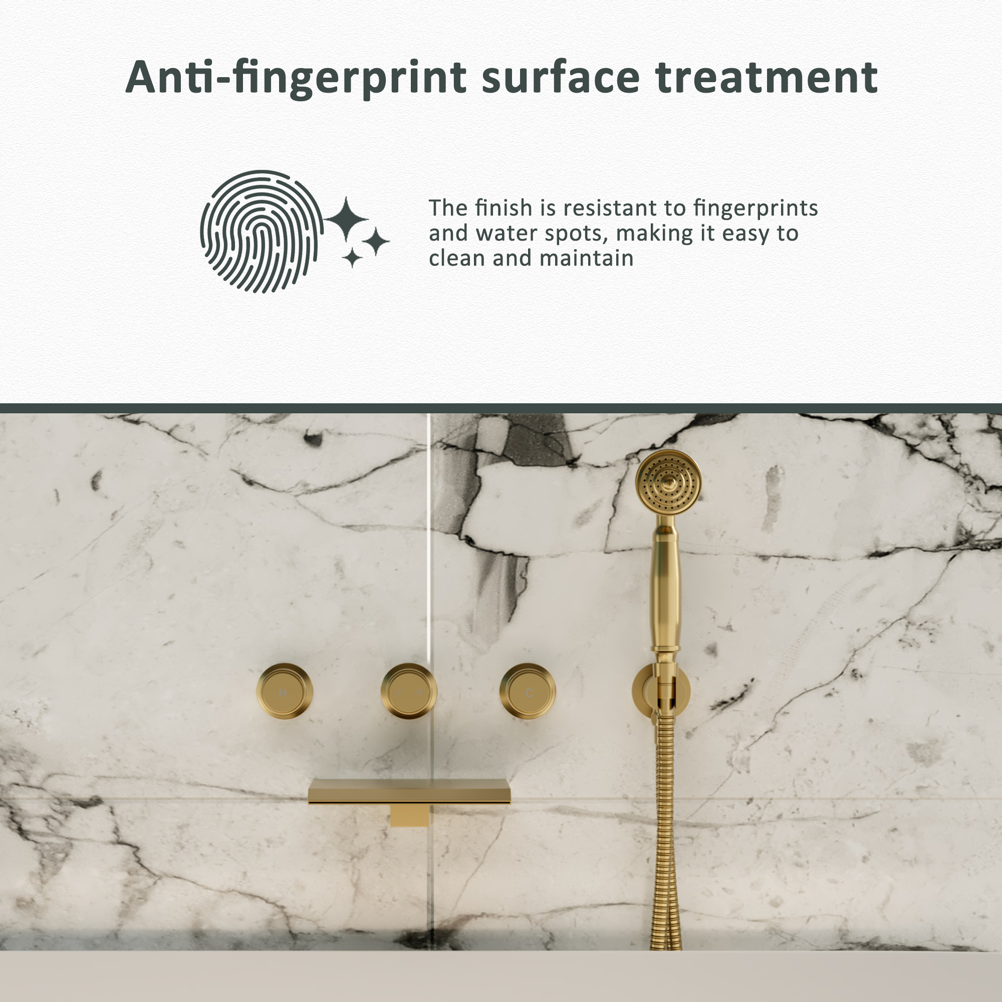 Wall-Mounted Waterfall Bathtub Faucet with Handheld Shower