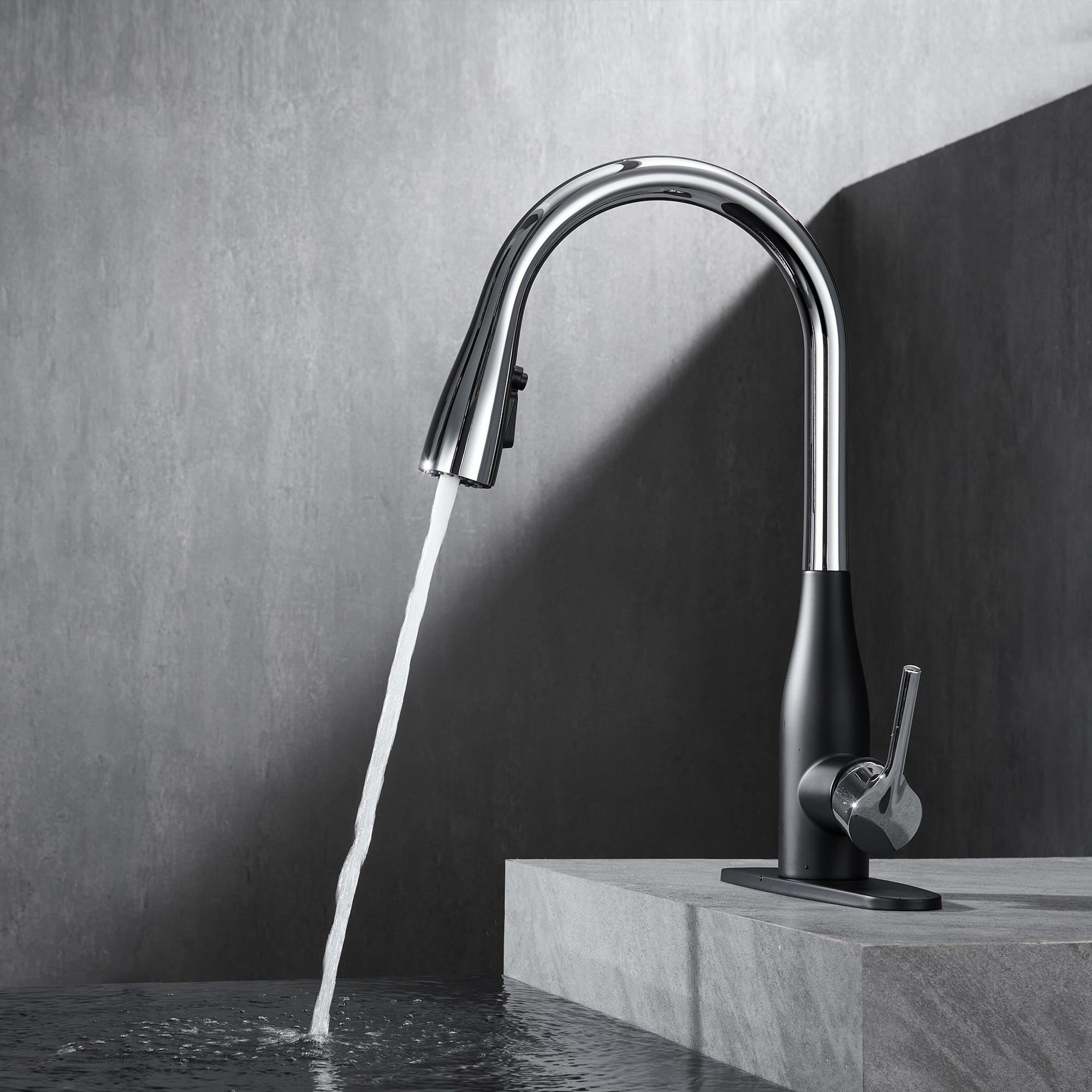 Pull Down Kitchen Faucet with Spray & Stream Modes Durable Finish