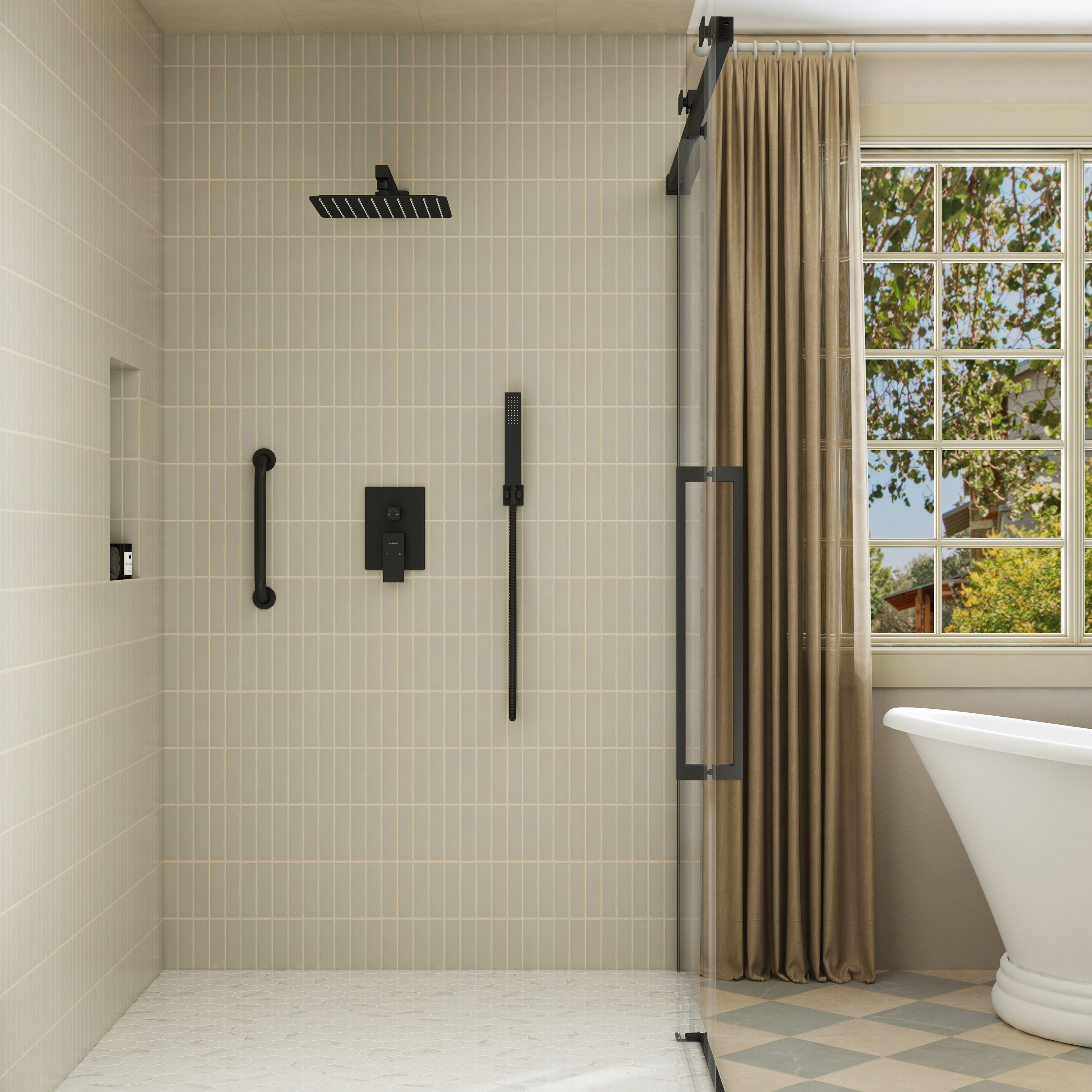 10-inch ADA Compliant Shower System with Handheld Shower