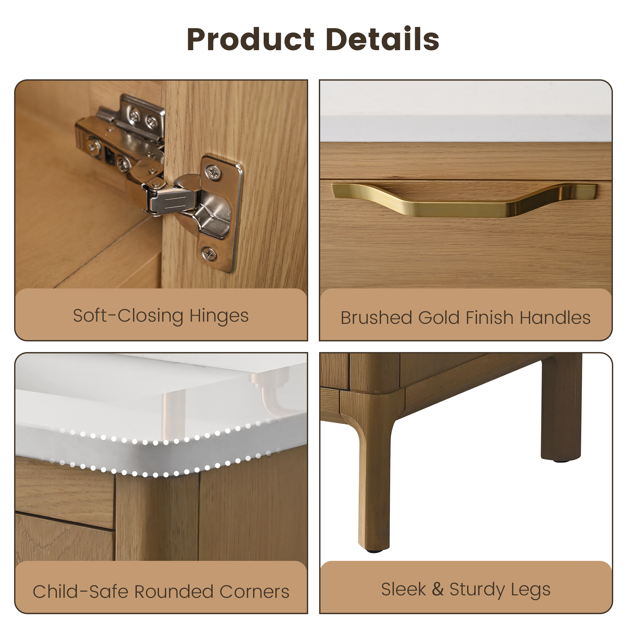 36" Freestanding Bathroom Vanity with Engineered Stone Top