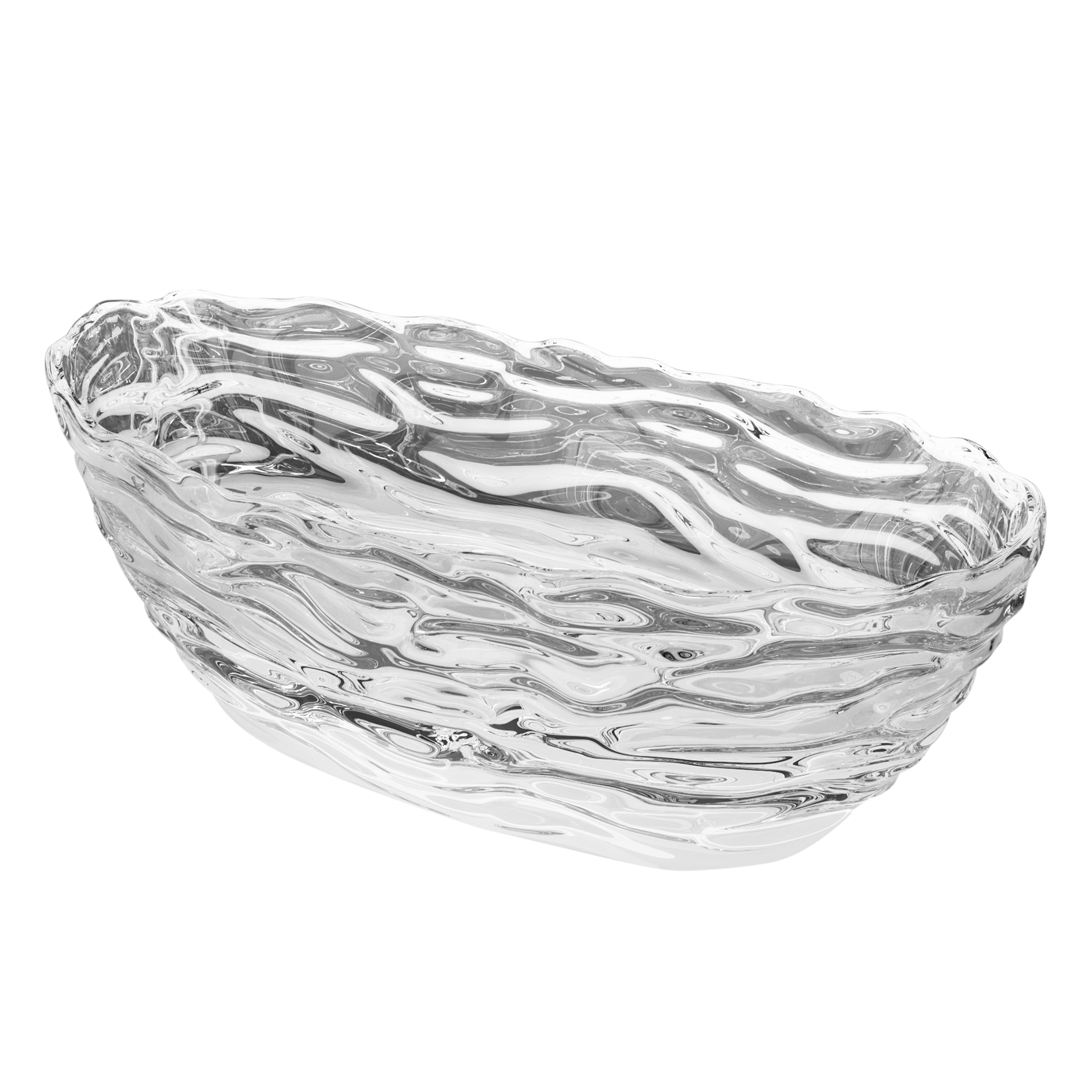 69" Sculptural Transparent Resin Freestanding Soaking Bathtub 