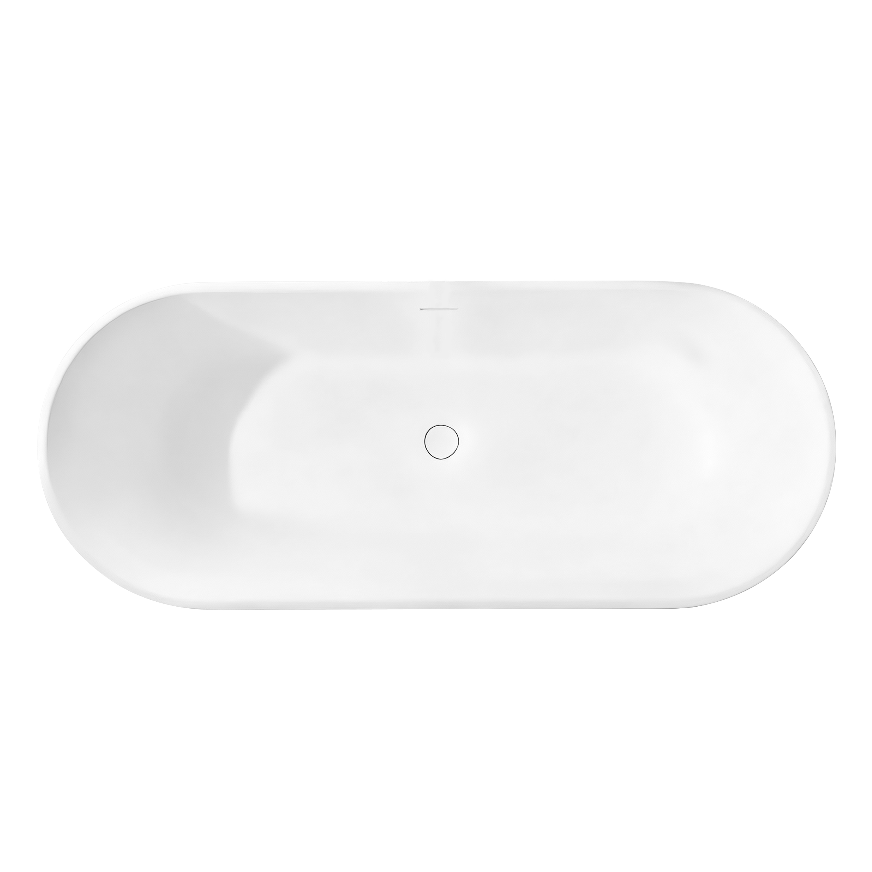 59" Matte White Solid Surface Freestanding Bathtub Oval Classic Soaking Tub