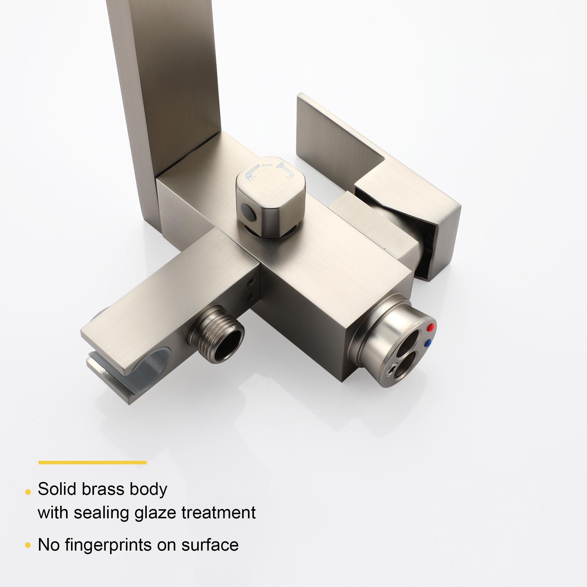 Solid Brass Freestanding Tub Filler Faucet with Handheld Shower