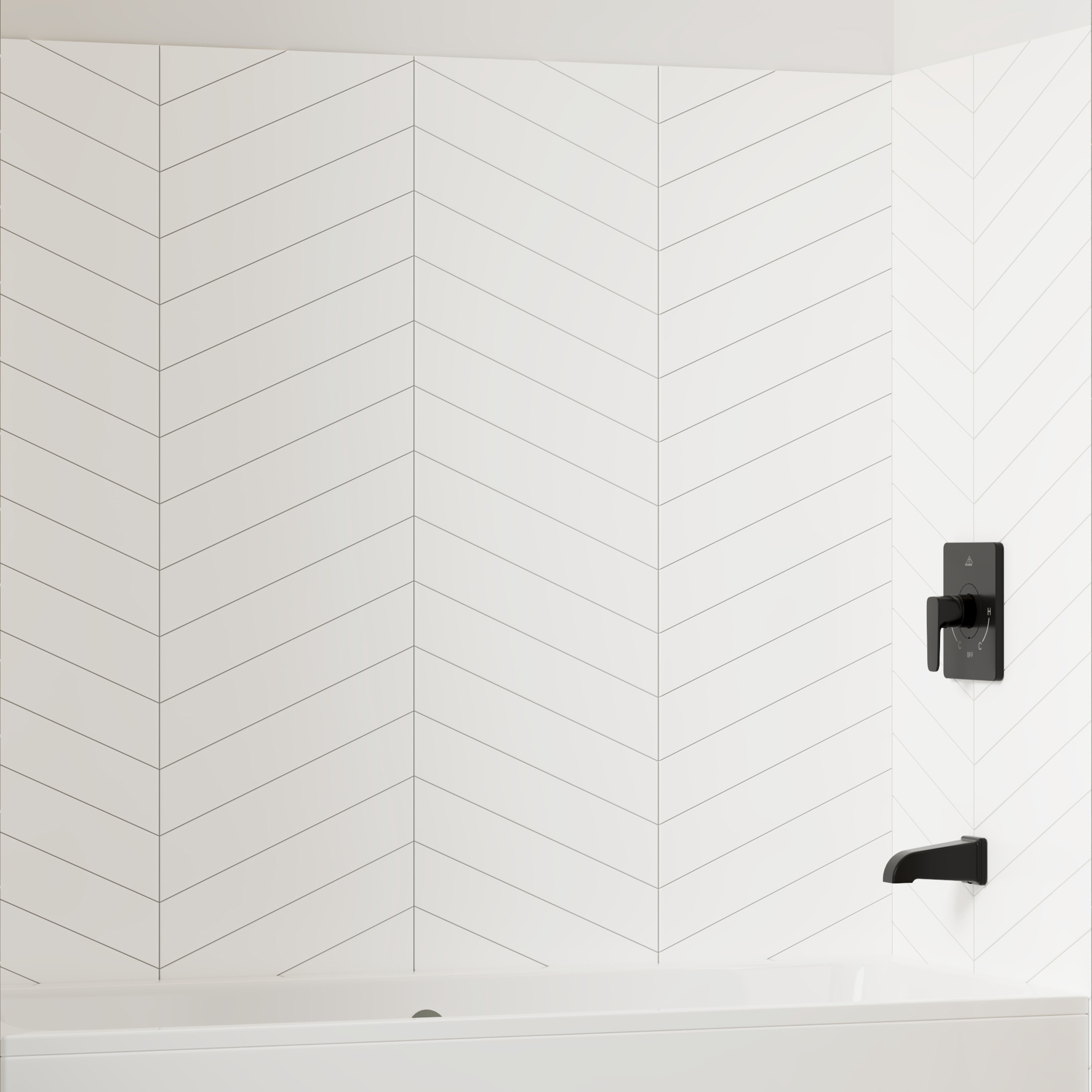 V-Shaped Herringbone SMC Shower Wall Panels with Waterproof & Easy Install