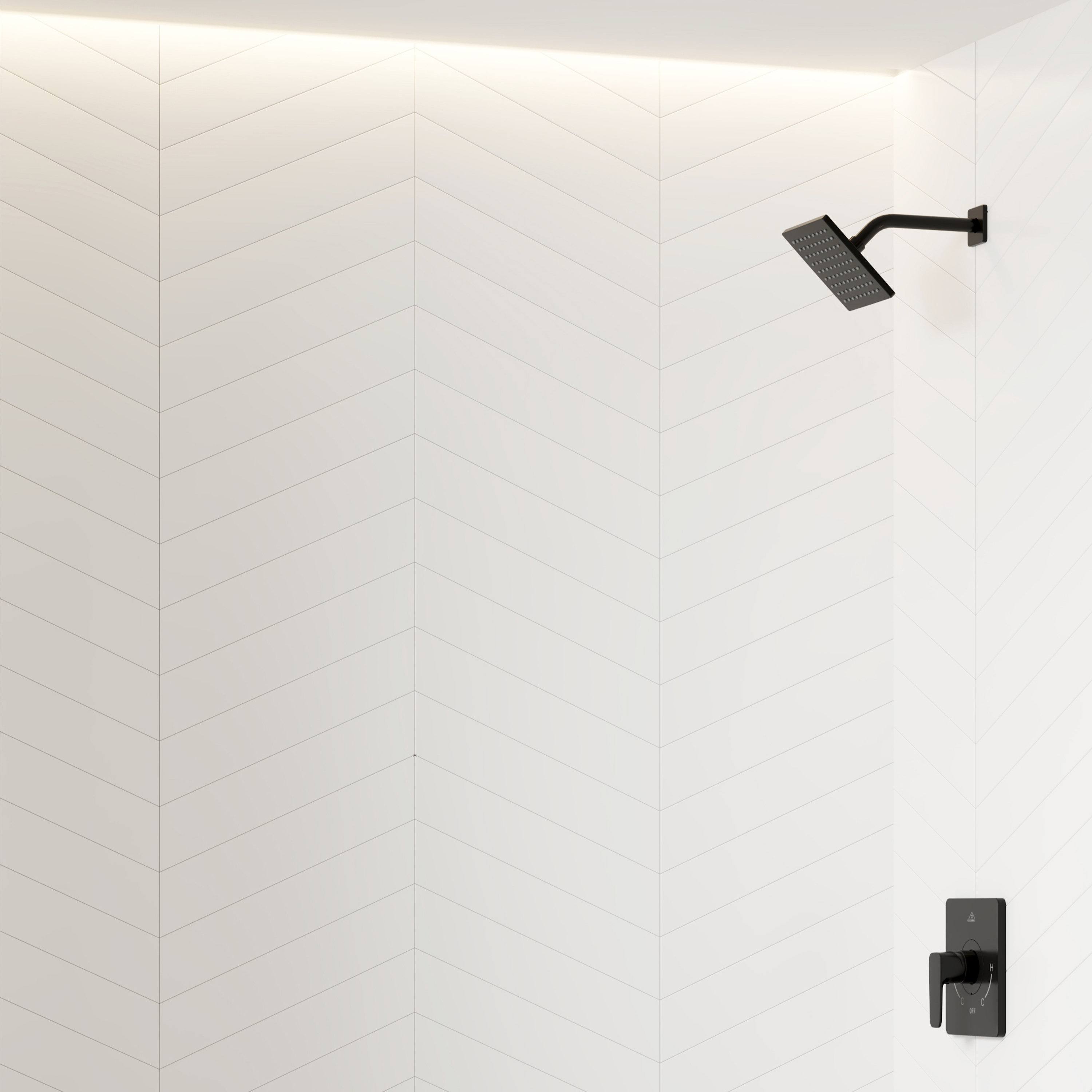 V-Shaped Herringbone SMC Shower Wall Panels with Waterproof & Easy Install