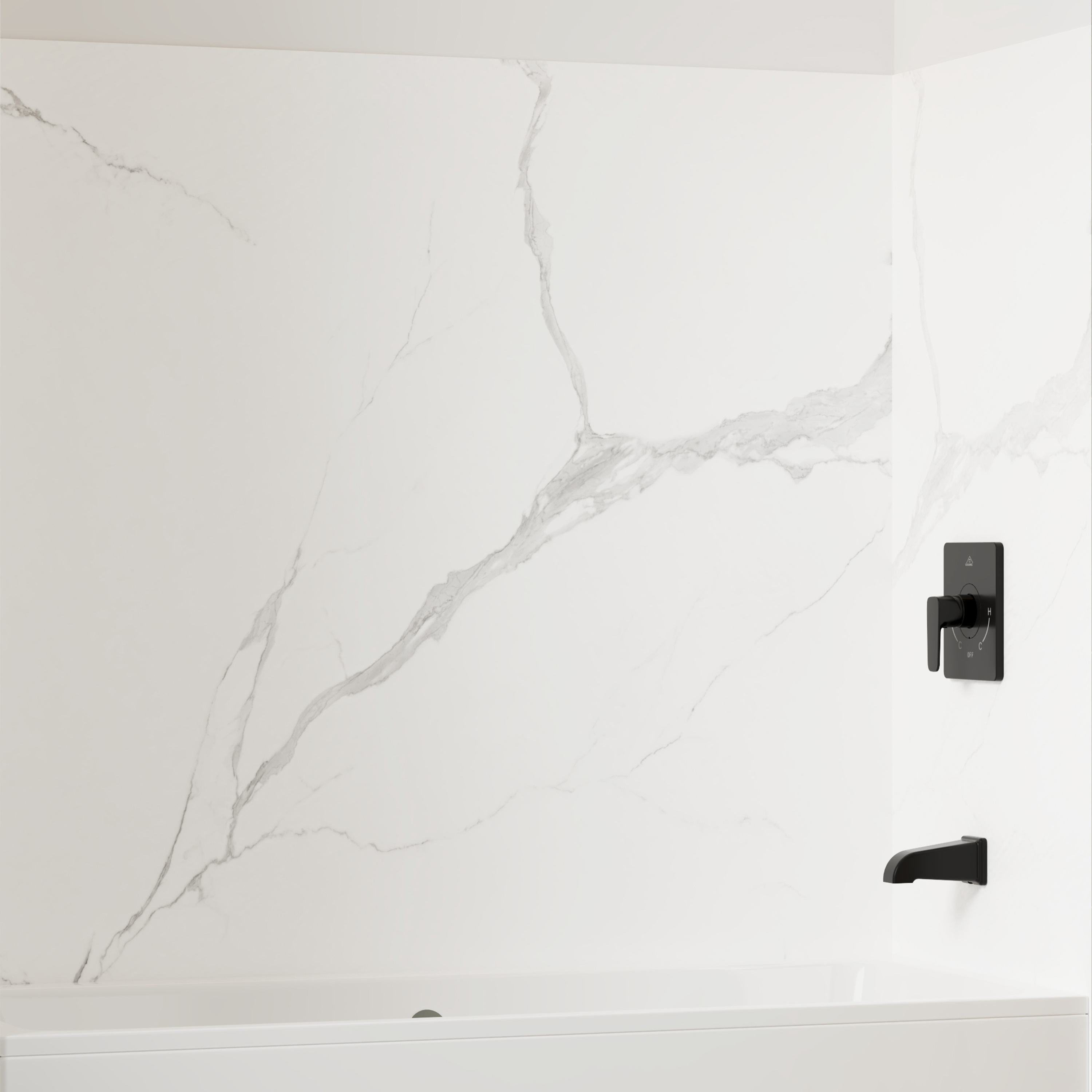 3-Piece SMC Marble Shower Wall Panels for Modern Showers