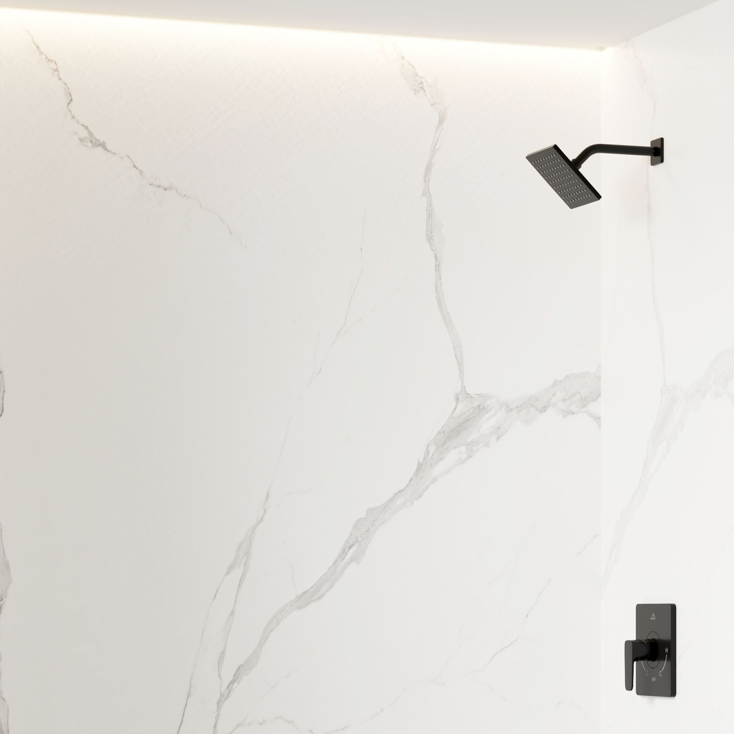 3-Piece SMC Marble Shower Wall Panels for Modern Showers