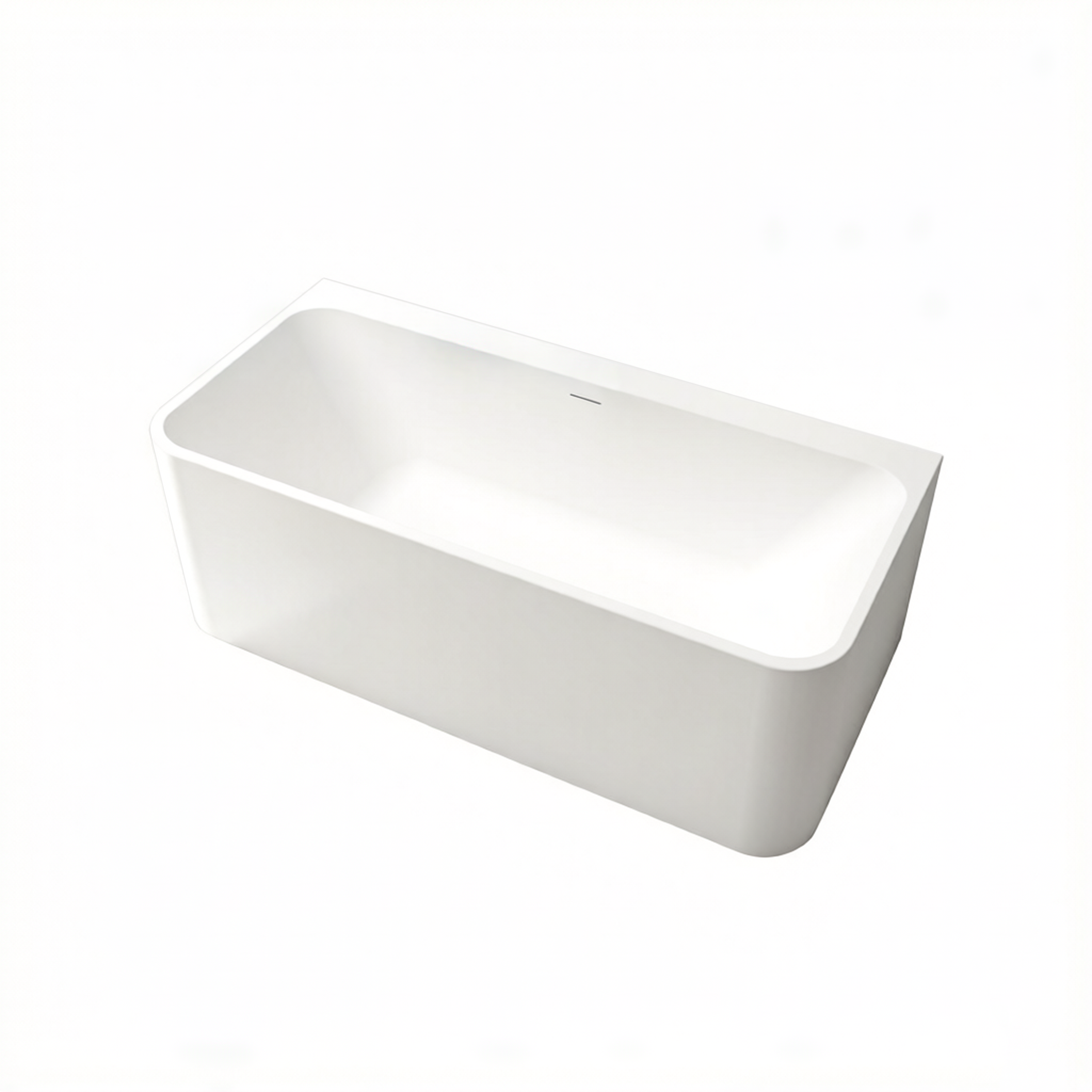 55"/59"/63"/67"/71" Rectangular Matte White Solid Surface Alcove Soaking Tub