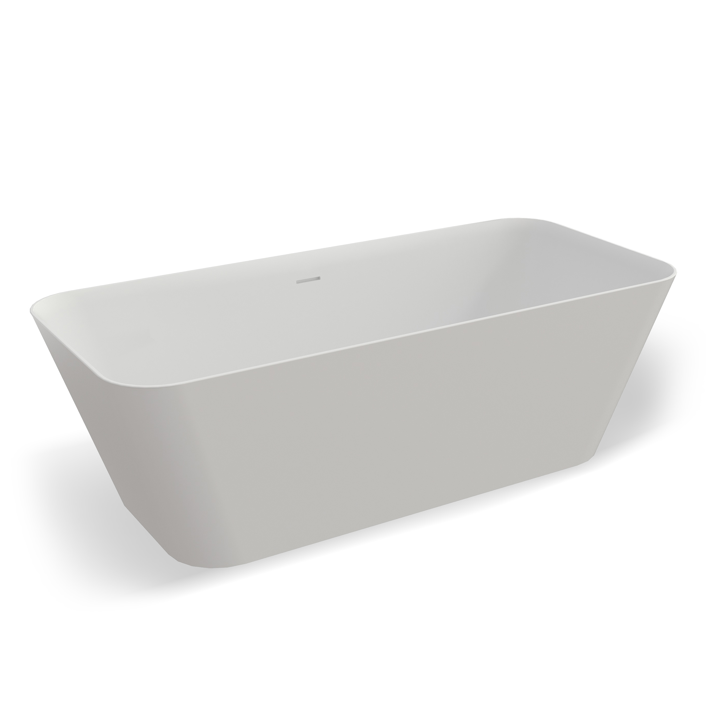 67" Rectangular Solid Surface Freestanding Soaker Tub in Matte White