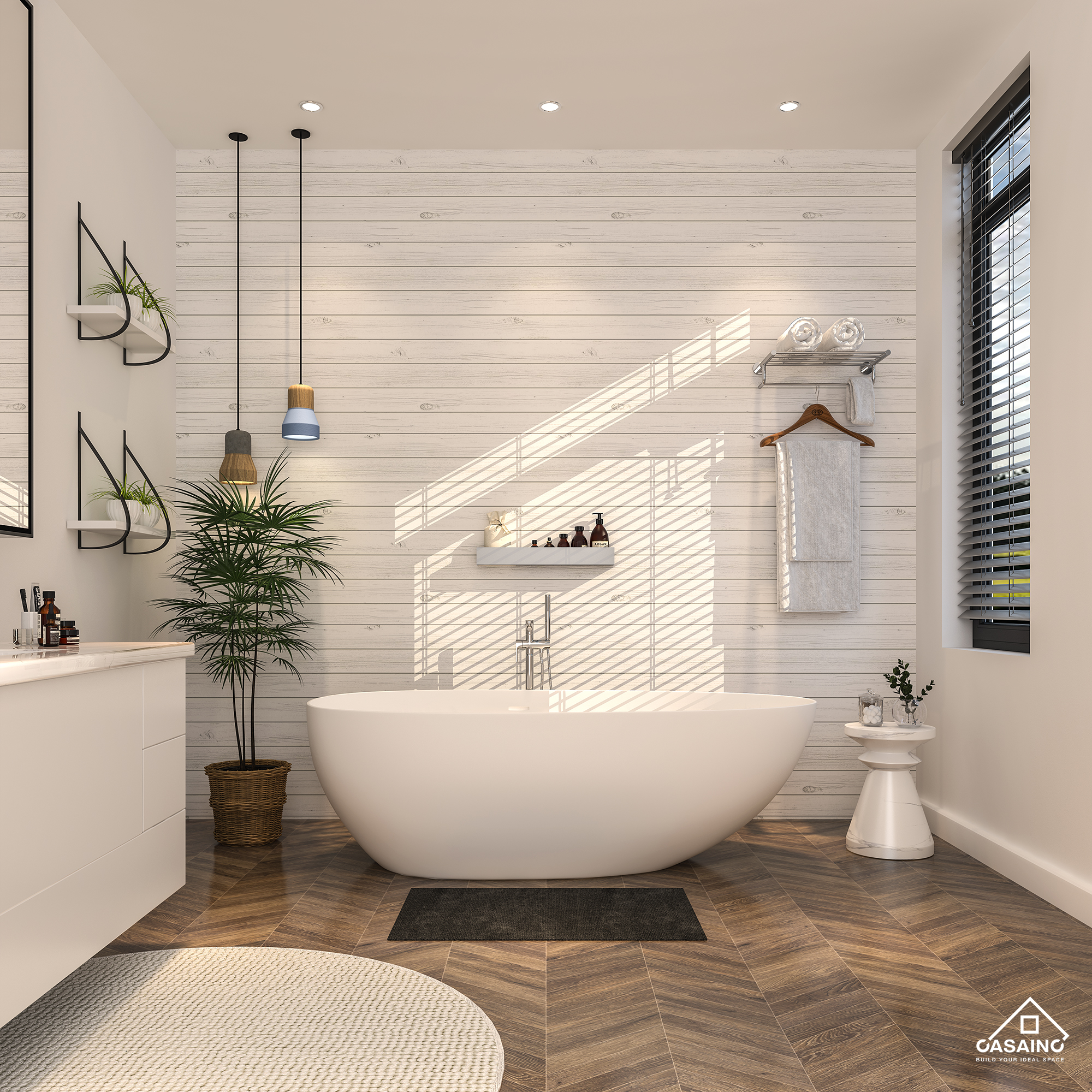 CASAINC 59/63/67/71" Solid Surface Freestanding Bathtub, Egg Shell Shaped Stone Resin Freestanding Tubs, Contemporary Oval Soaking Tub with Overflow and  Drain, Matte White