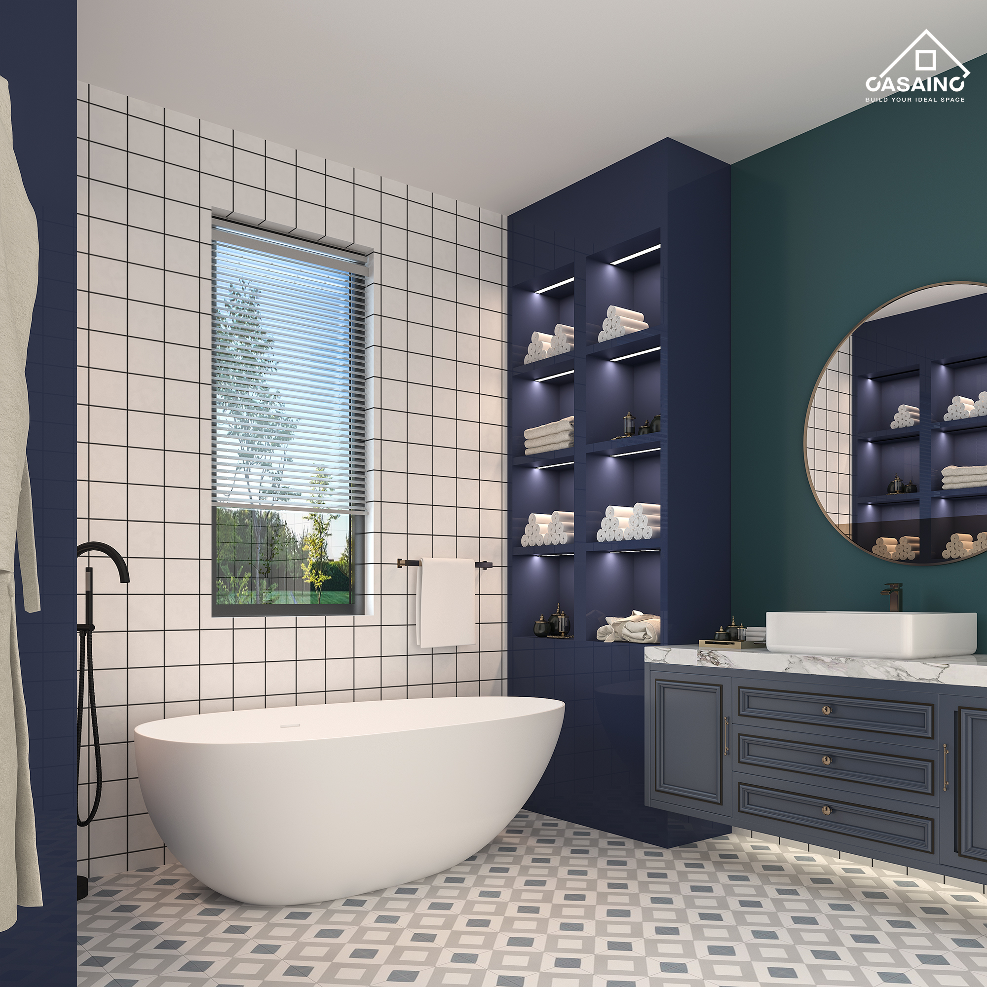 CASAINC 59/63/67/71" Solid Surface Freestanding Bathtub, Egg Shell Shaped Stone Resin Freestanding Tubs, Contemporary Oval Soaking Tub with Overflow and  Drain, Matte White