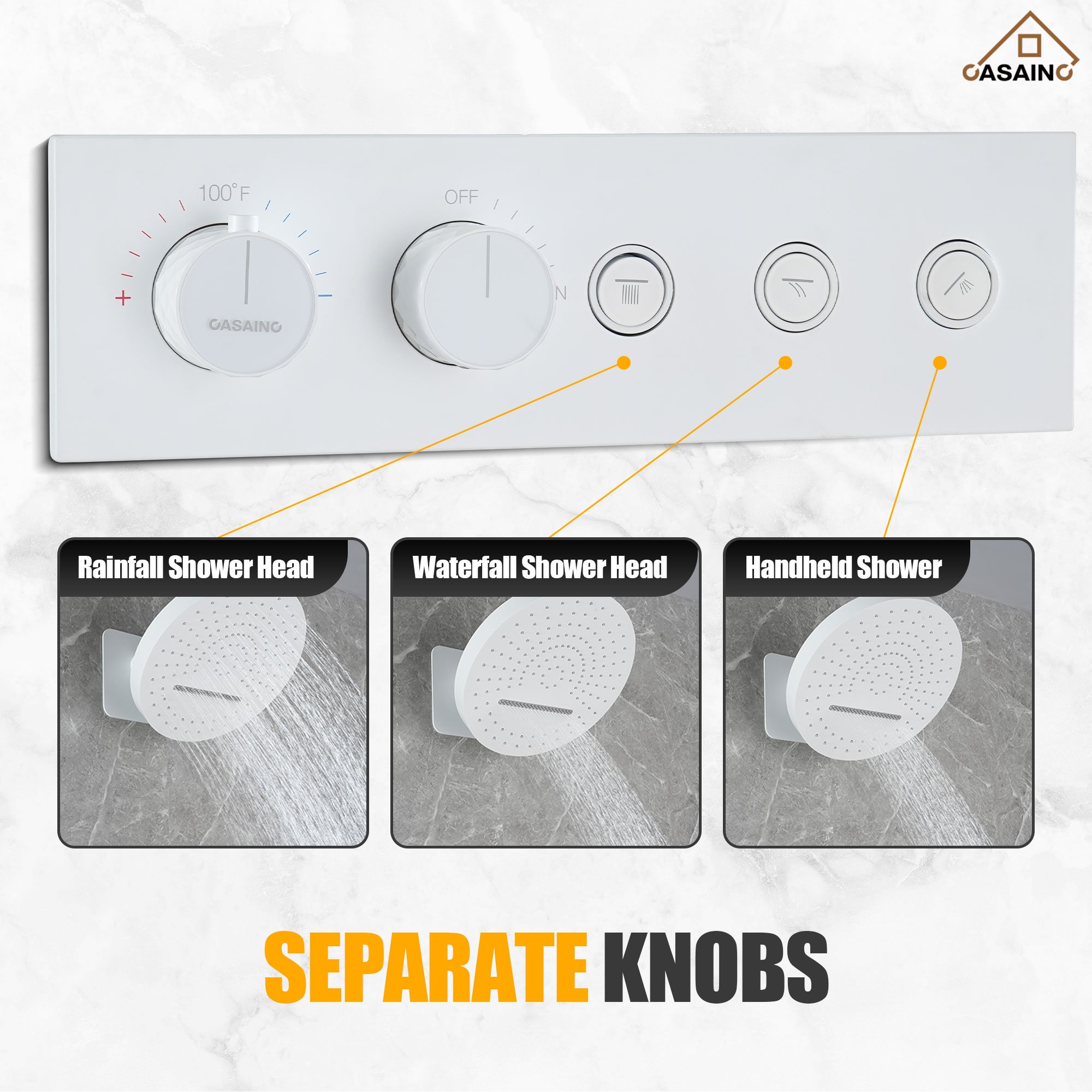 16'' Round Rainfall Multifunctional Shower System With 3-Spray Modes