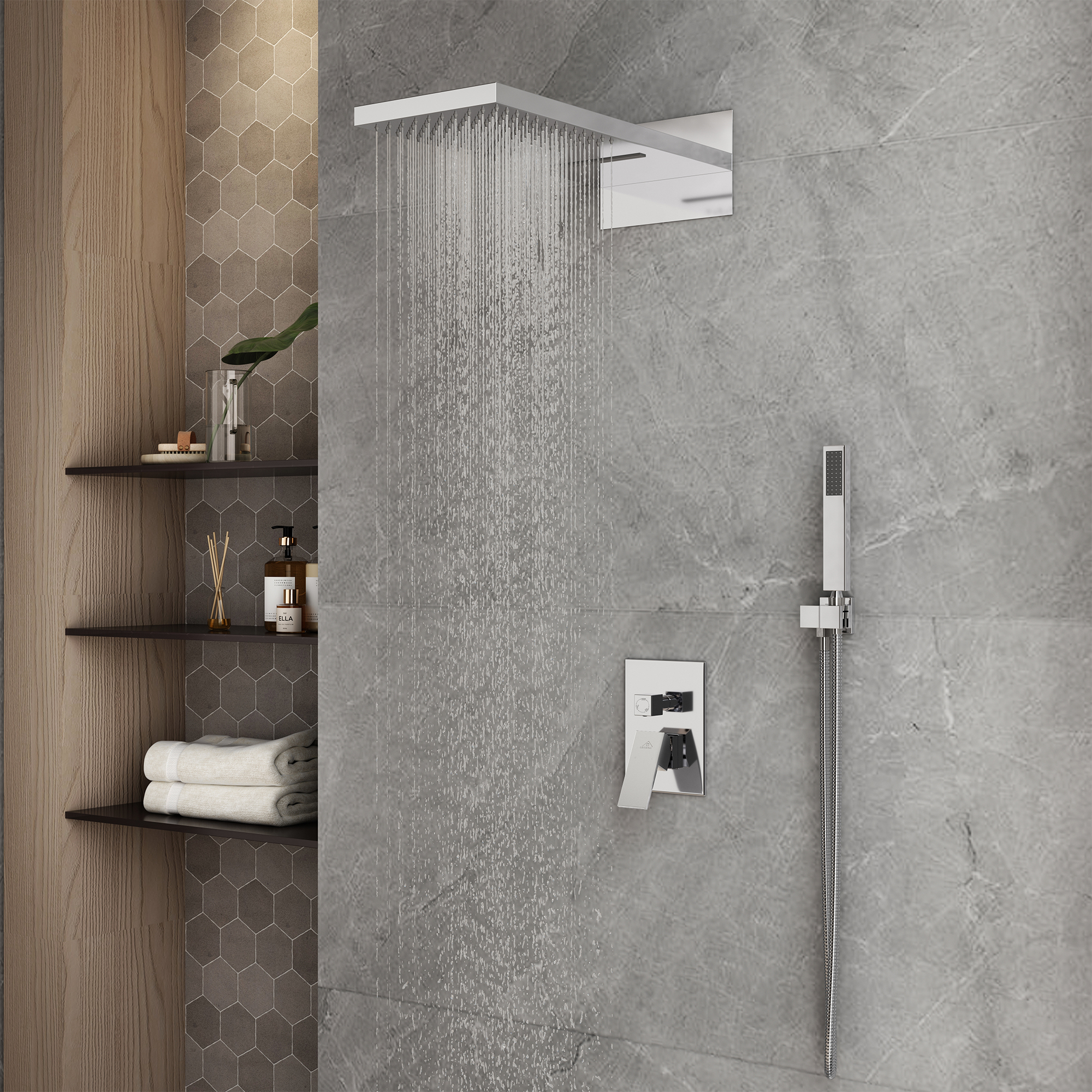 Luxury 2-Spray 22 in. Wall Mounted Shower System | CASA INC