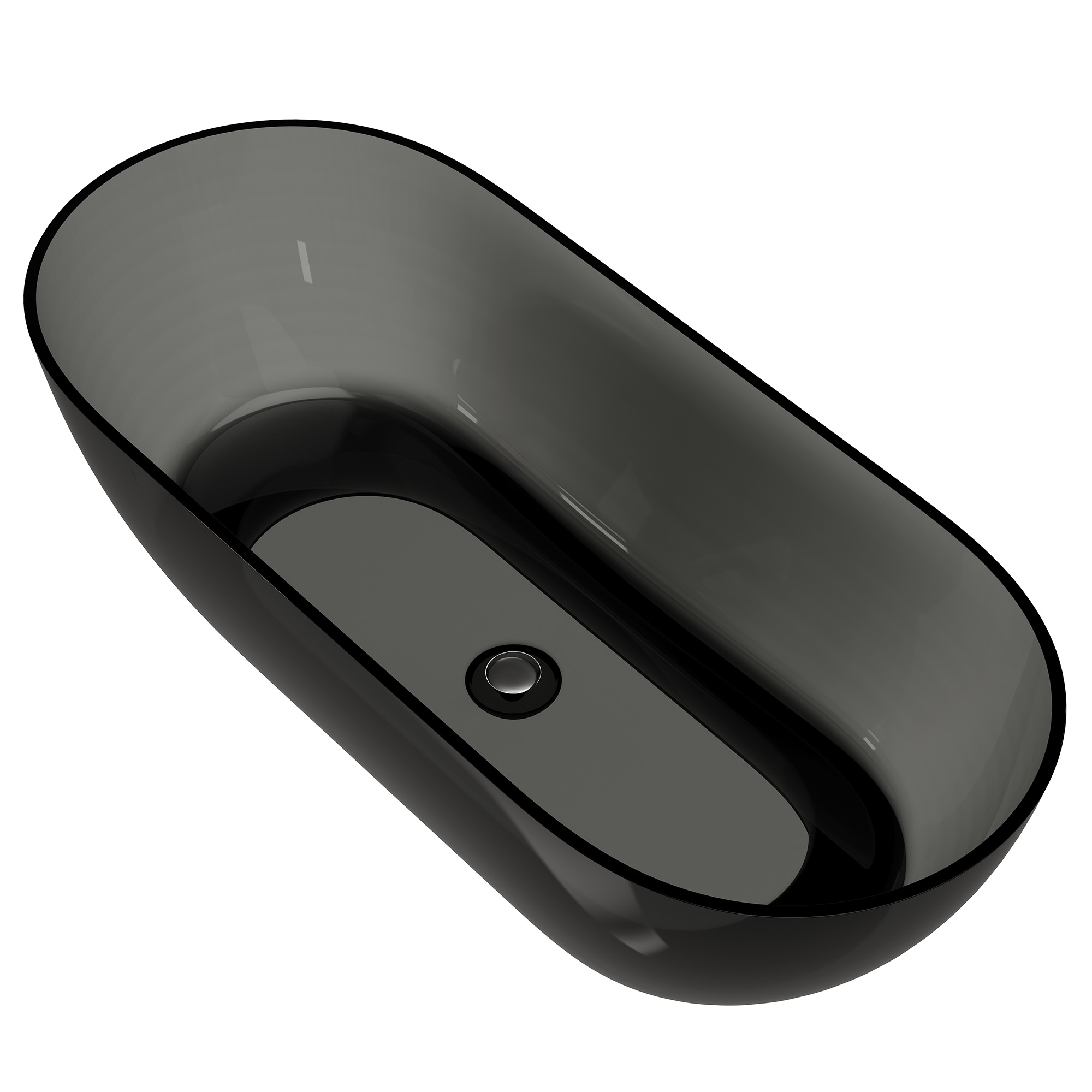 59"/69" Transparent Resin Freestanding Bathtub with Excellent Heat Retention